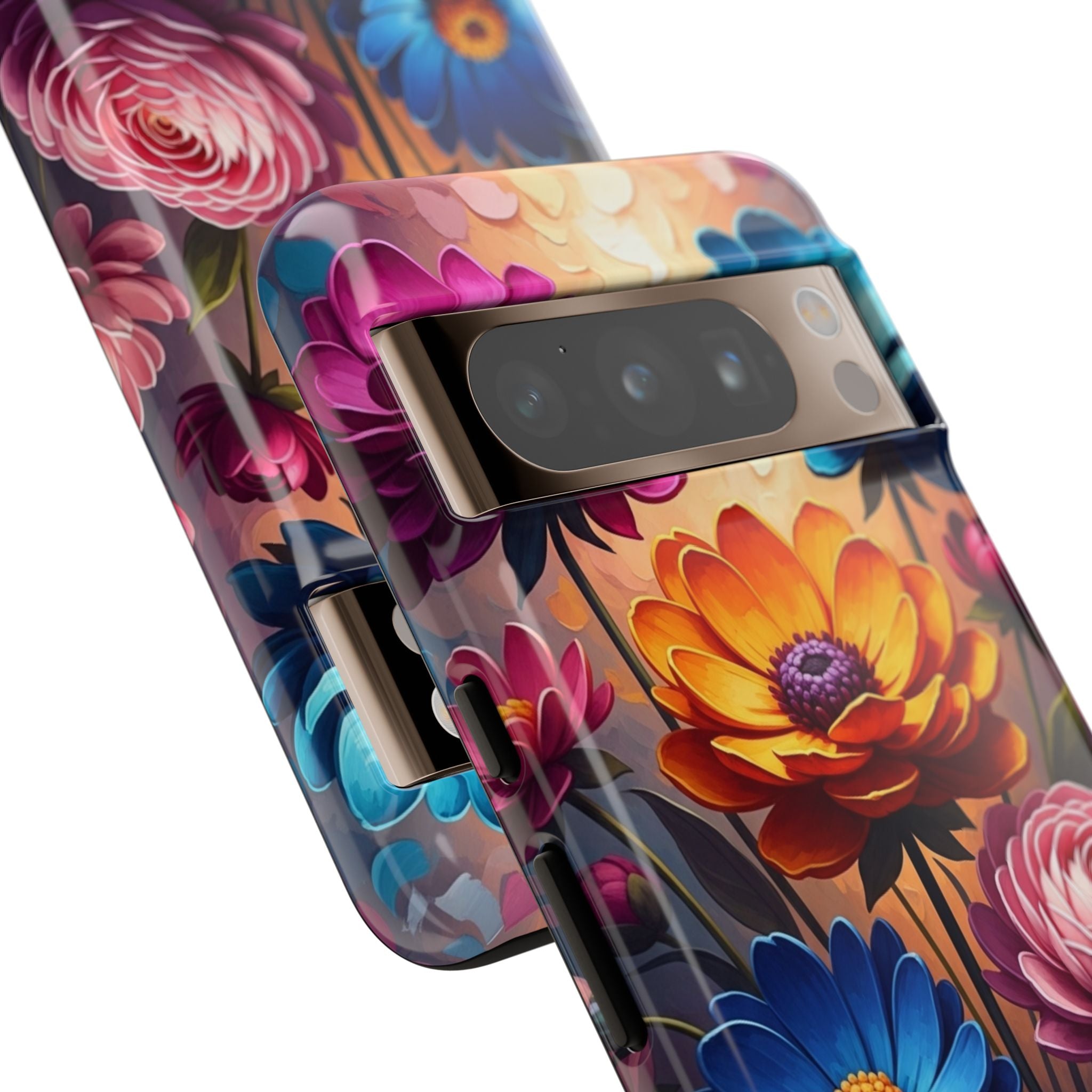 Floral Sunset Tough Phone Case — Vibrant Bloom Protective Cover