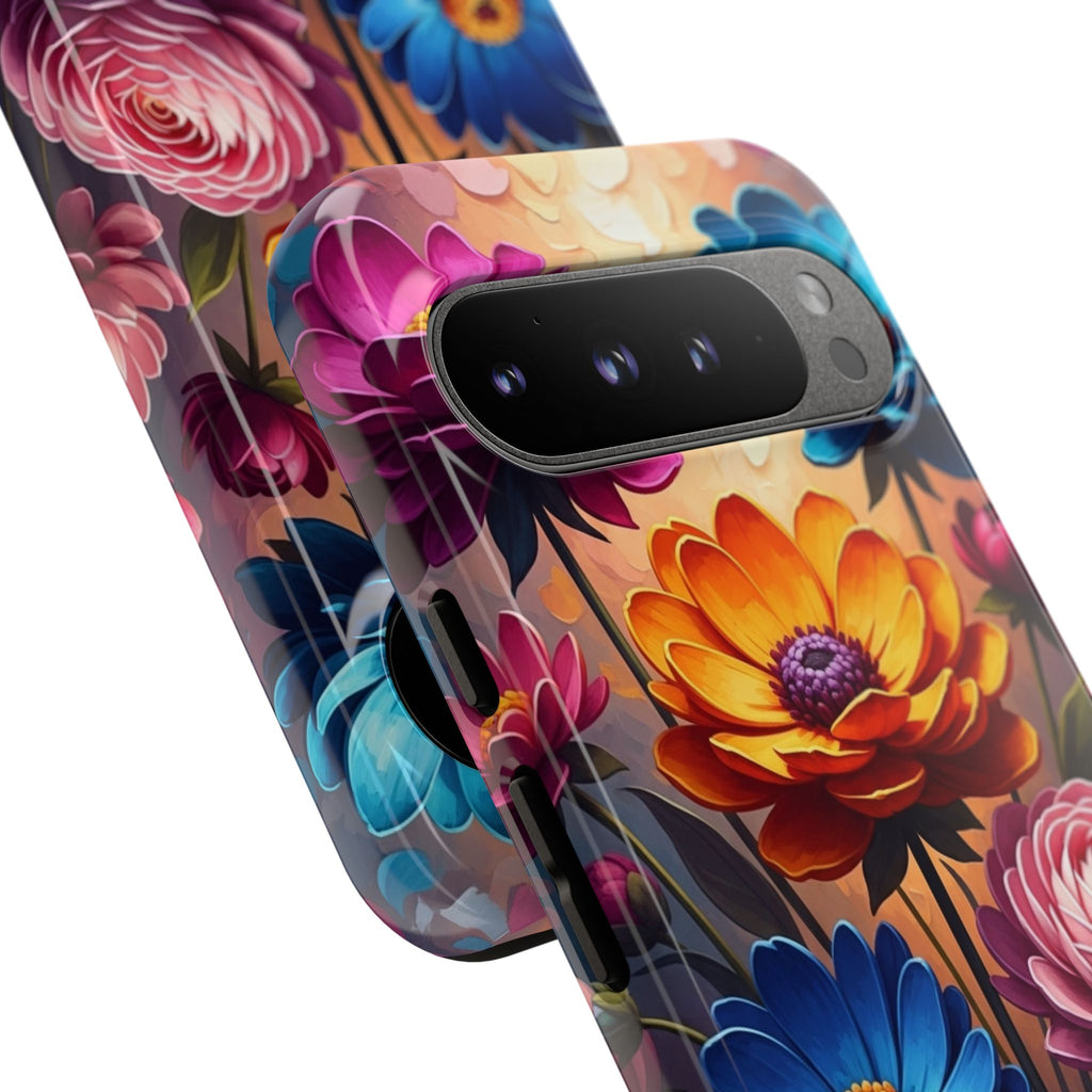 Floral Sunset Tough Phone Case — Vibrant Bloom Protective Cover