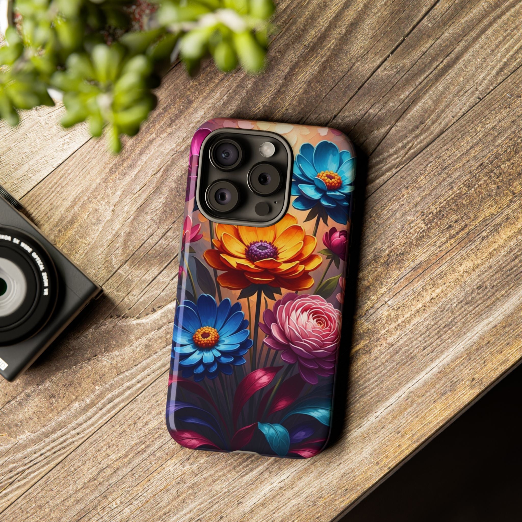 Floral Sunset Tough Phone Case — Vibrant Bloom Protective Cover