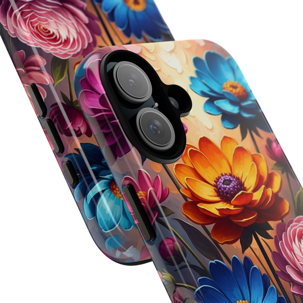 Floral Sunset Tough Phone Case — Vibrant Bloom Protective Cover