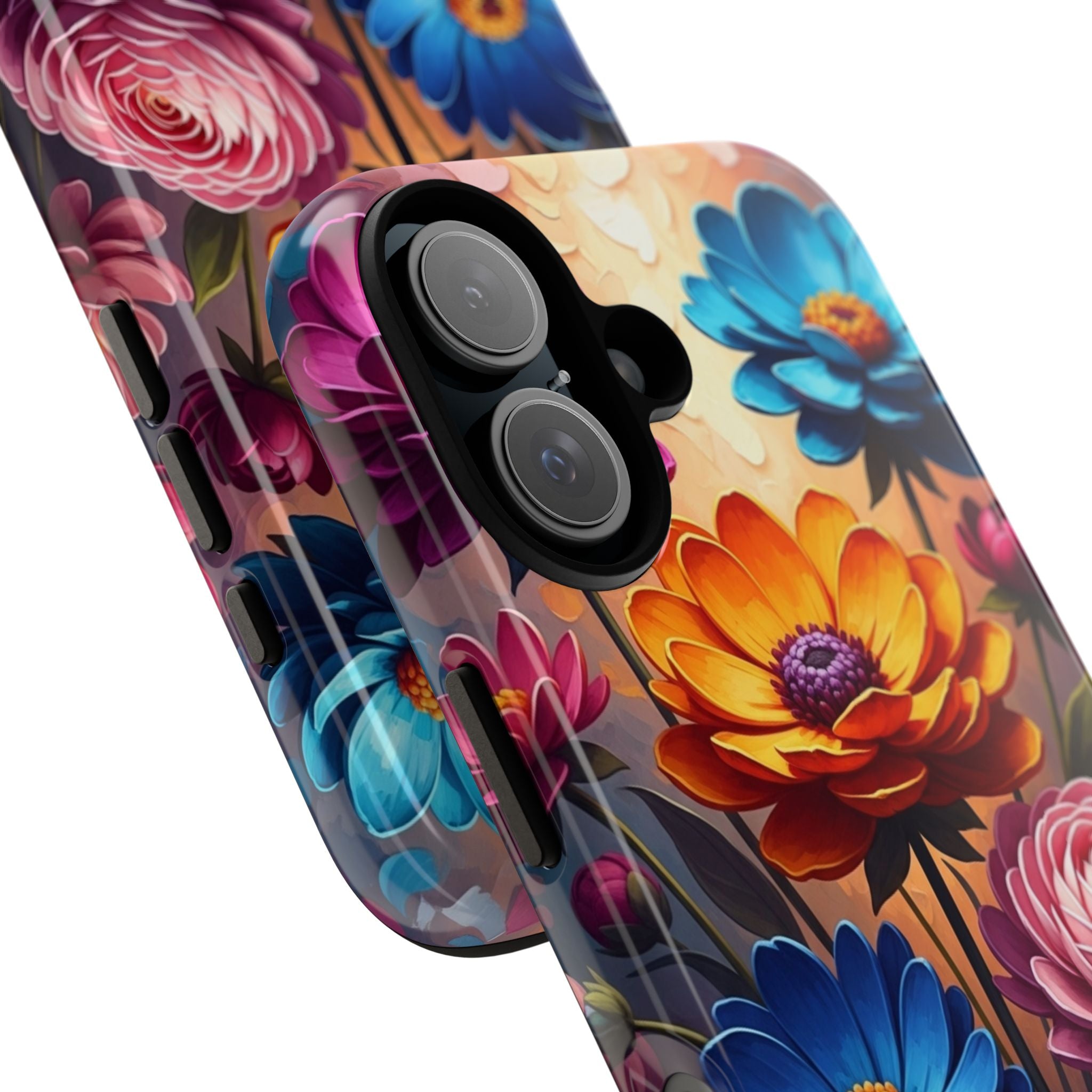 Floral Sunset Tough Phone Case — Vibrant Bloom Protective Cover