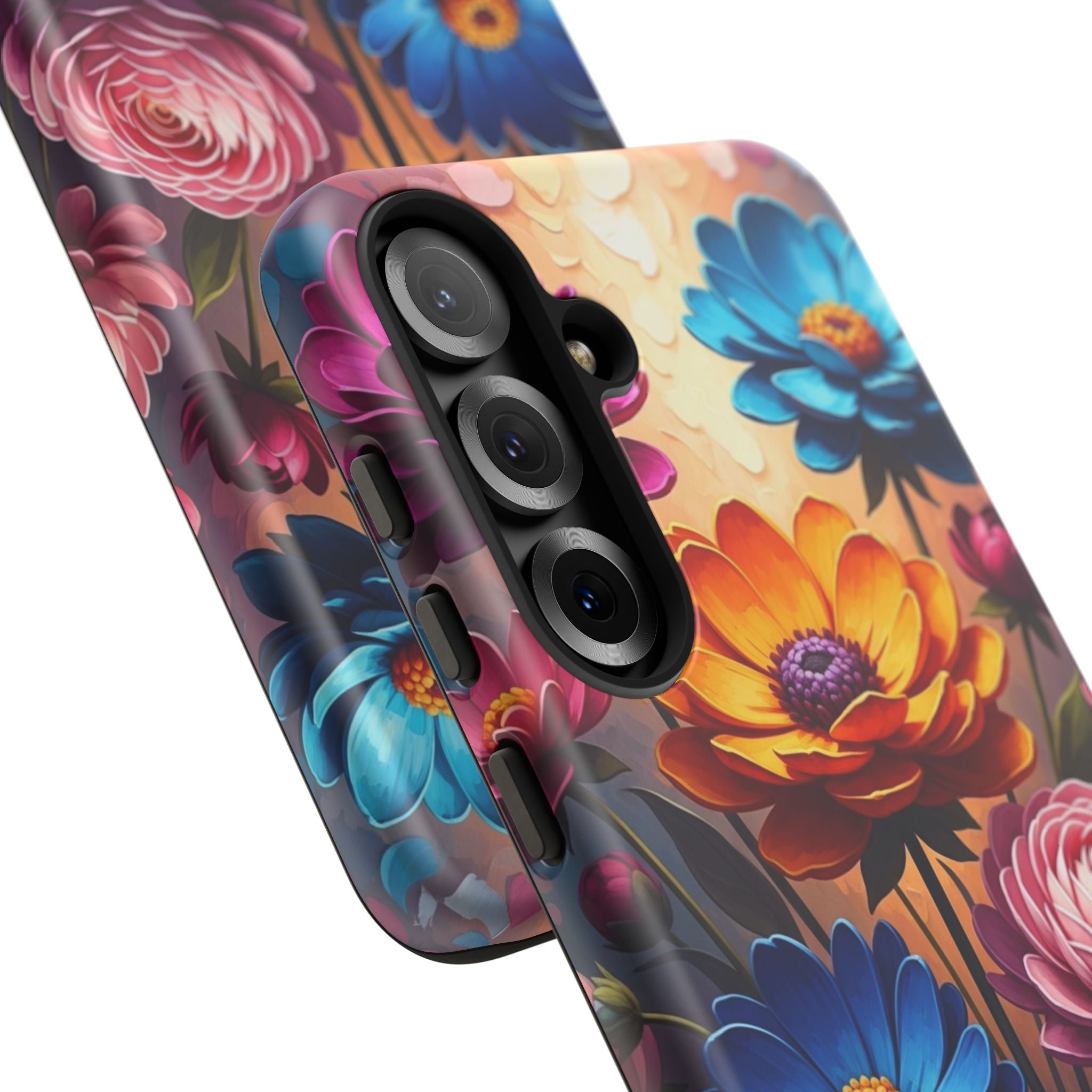 Floral Sunset Tough Phone Case — Vibrant Bloom Protective Cover