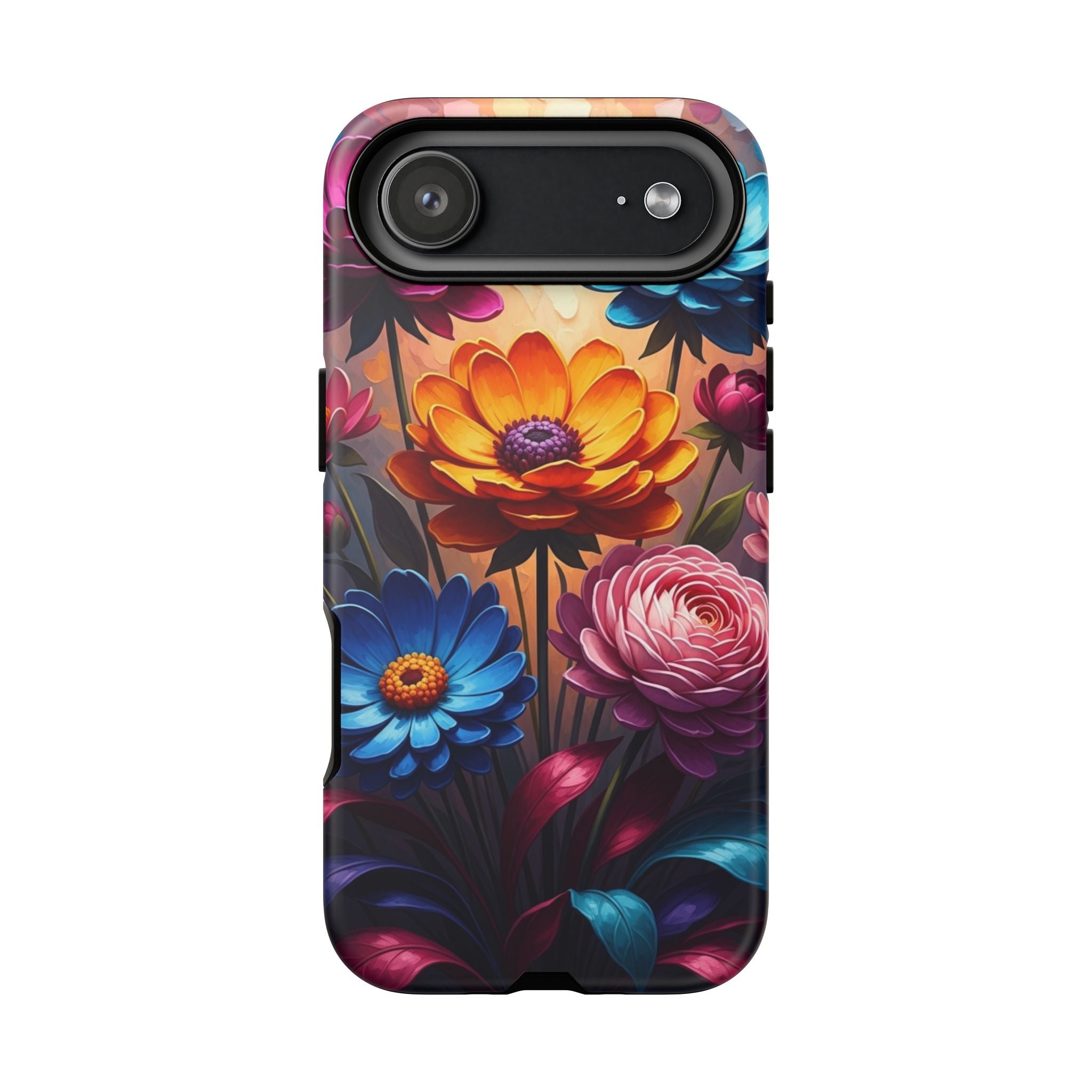 Floral Sunset Tough Phone Case — Vibrant Bloom Protective Cover