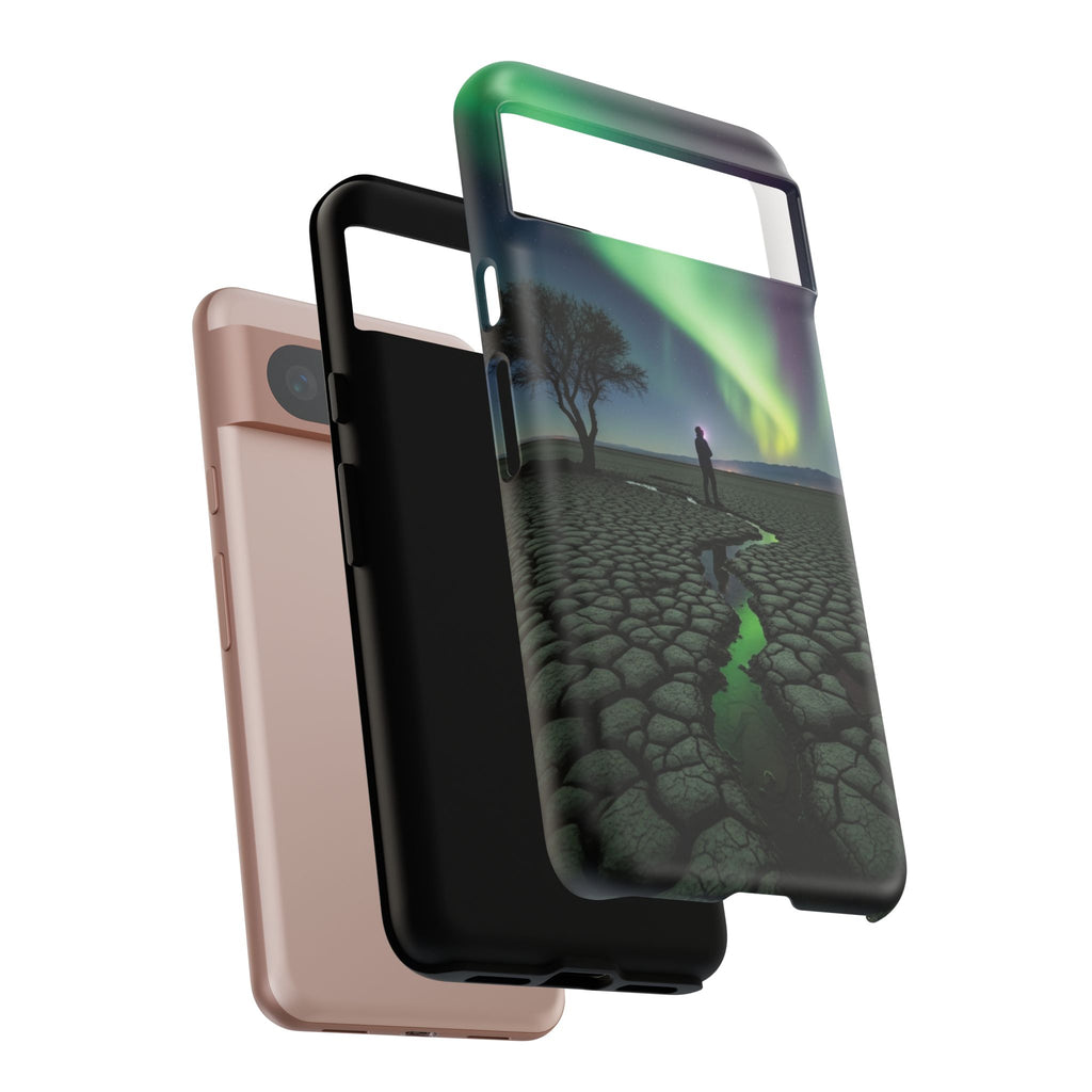 Aurora Night Sky Tough Phone Case — Northern Lights Landscape Protective Cover