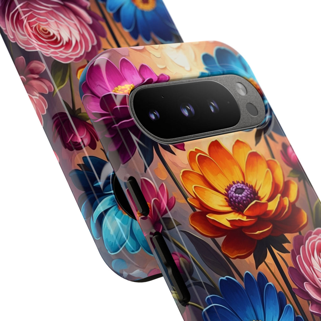 Floral Sunset Tough Phone Case — Vibrant Bloom Protective Cover