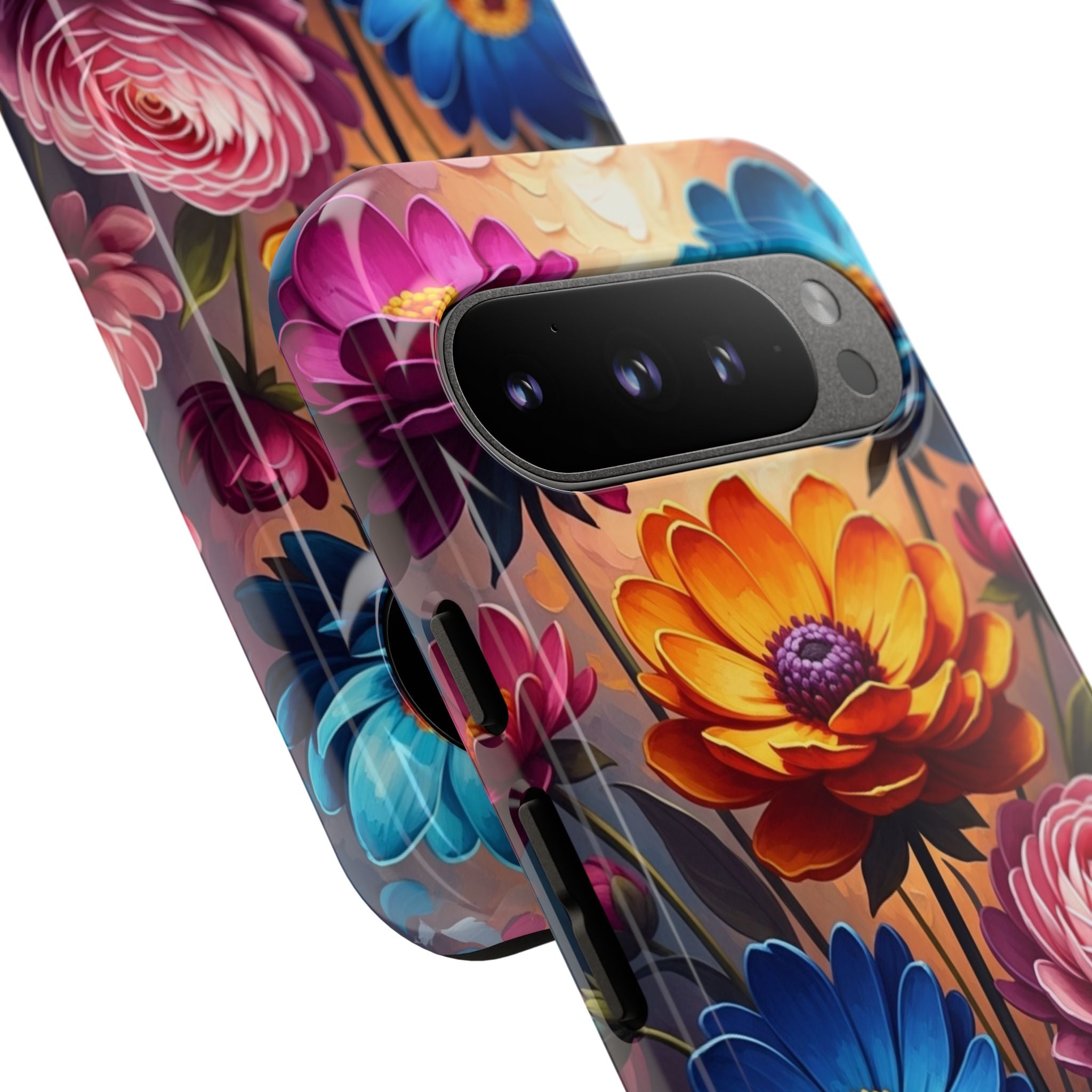 Floral Sunset Tough Phone Case — Vibrant Bloom Protective Cover