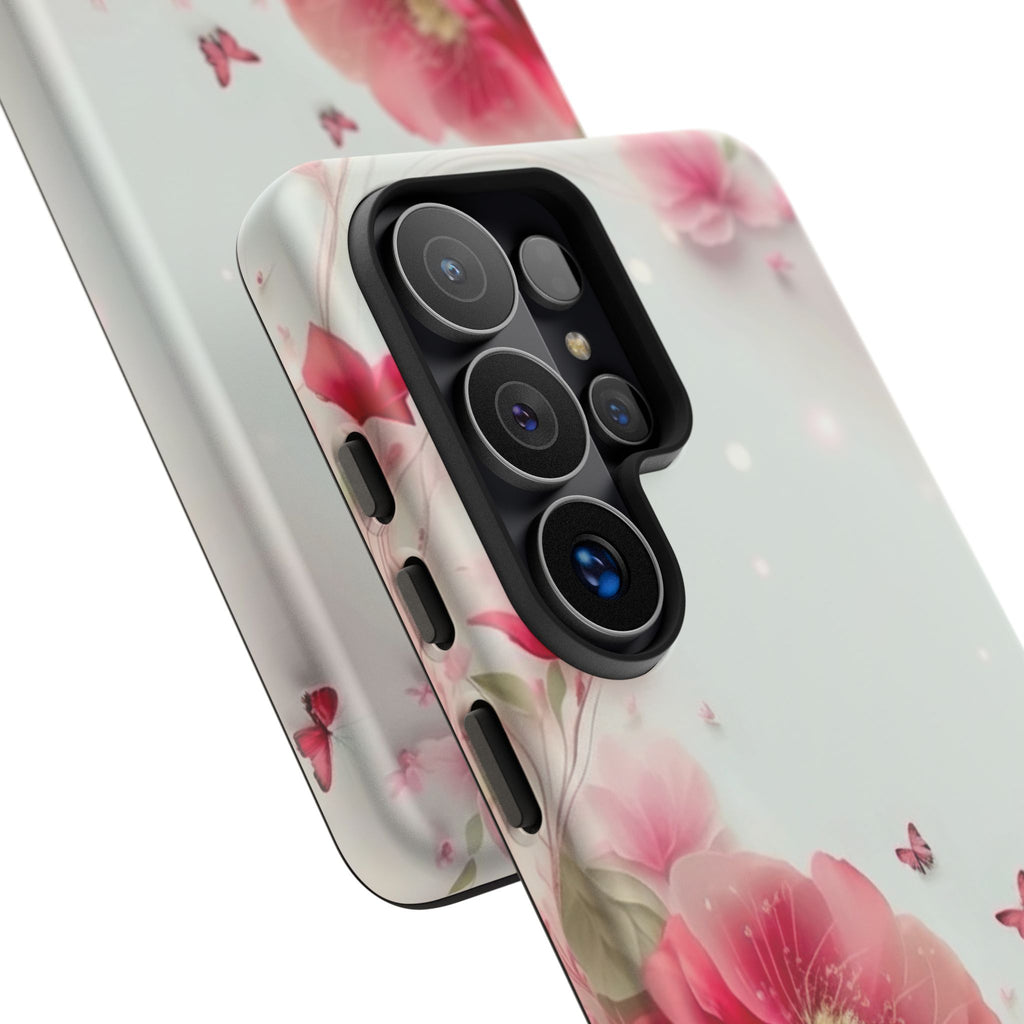 Floral Pink Blossoms Tough Phone Case – Protective Garden Flower Design
