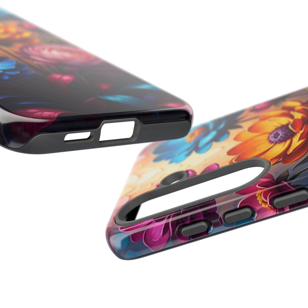 Floral Sunset Tough Phone Case — Vibrant Bloom Protective Cover