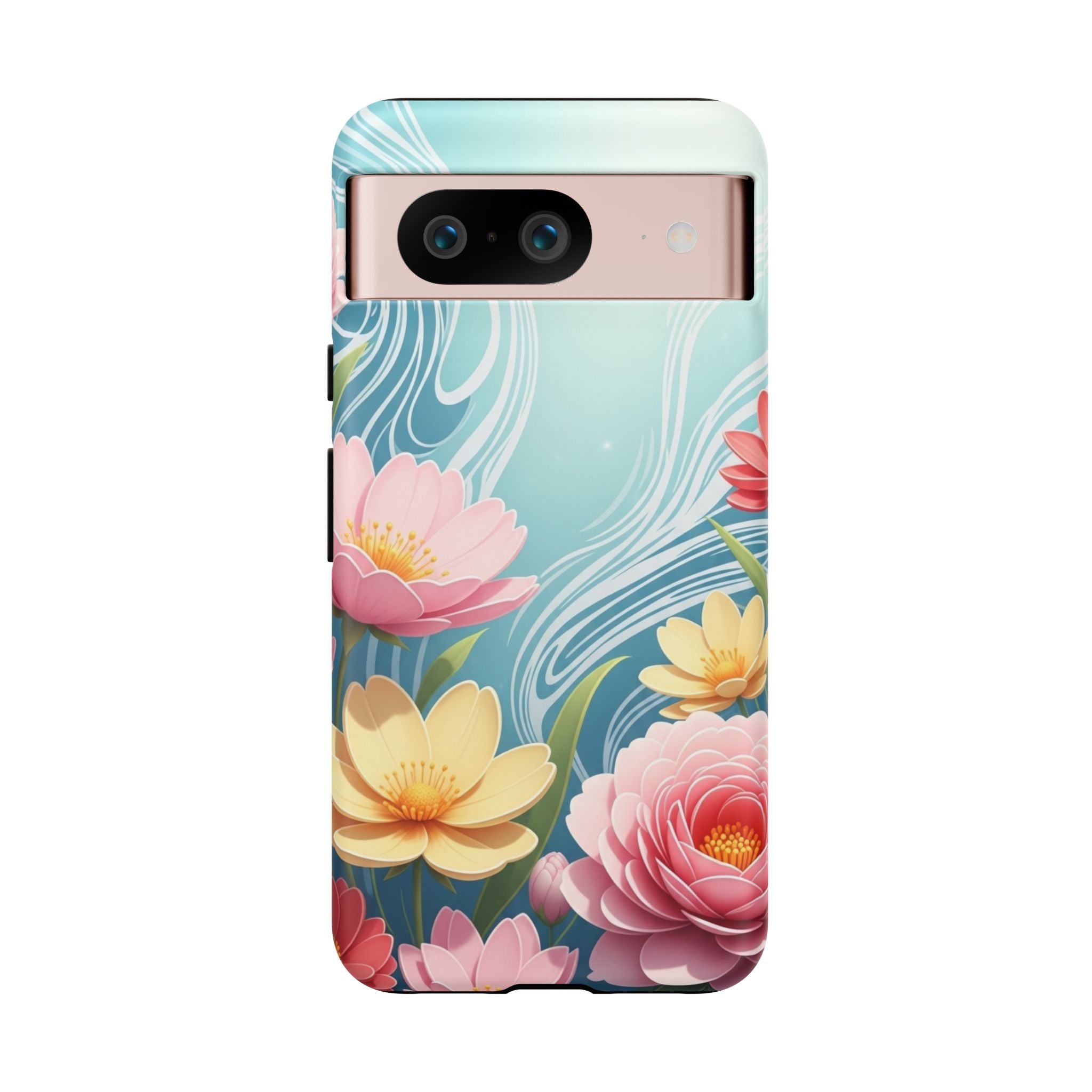 Floral Lotus Tough Phone Case — Watercolor Garden Protective Cover