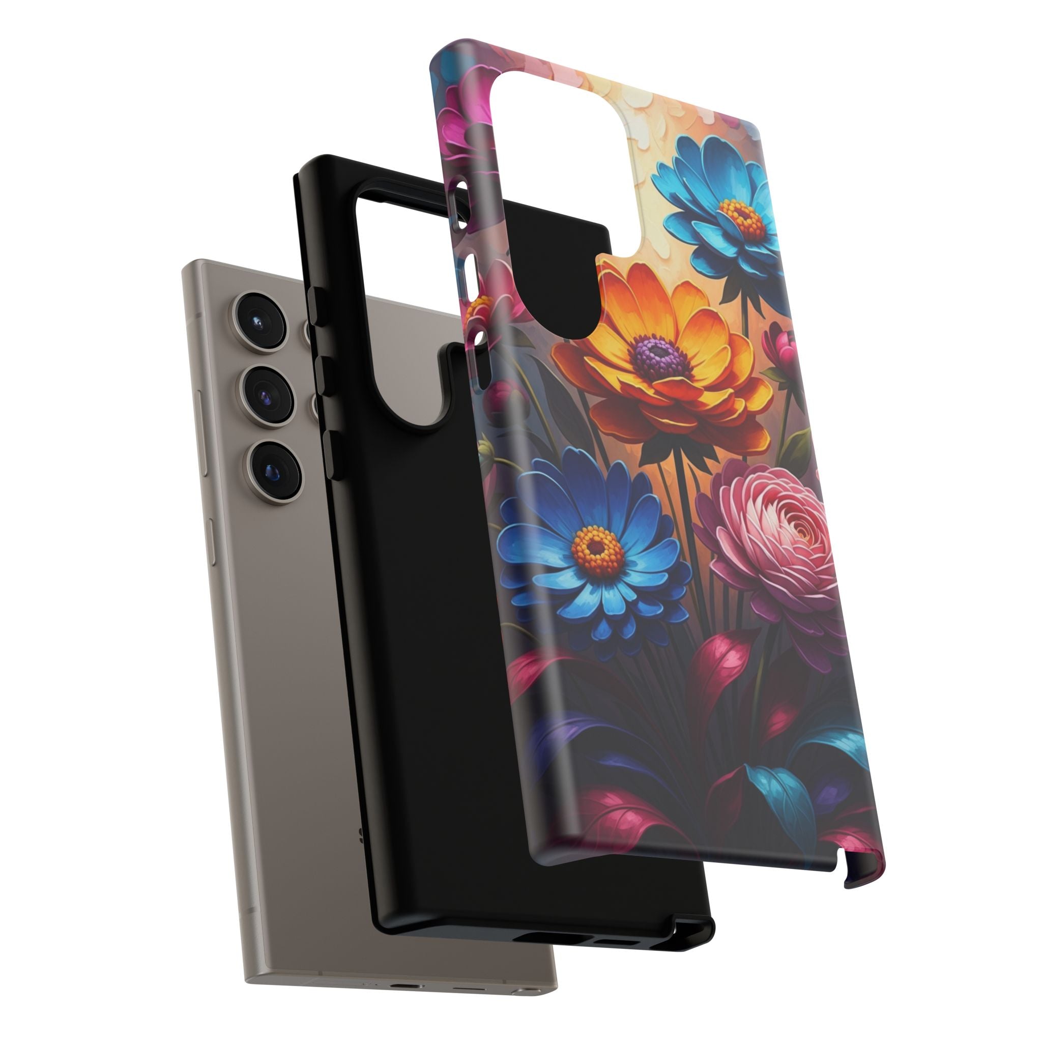 Floral Sunset Tough Phone Case — Vibrant Bloom Protective Cover