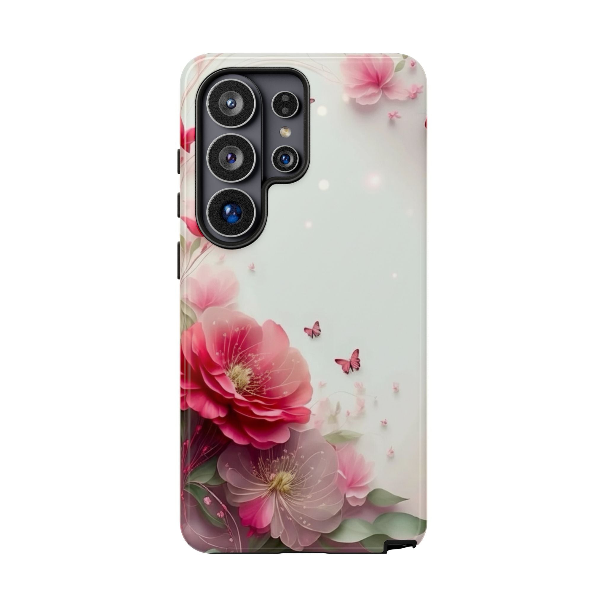 Floral Pink Blossoms Tough Phone Case – Protective Garden Flower Design