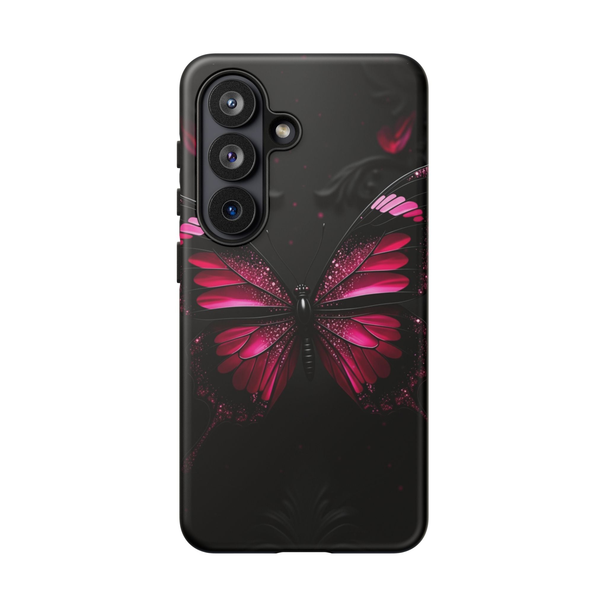 Pink Butterfly Tough Phone Case - Shockproof Protective iPhone Cover