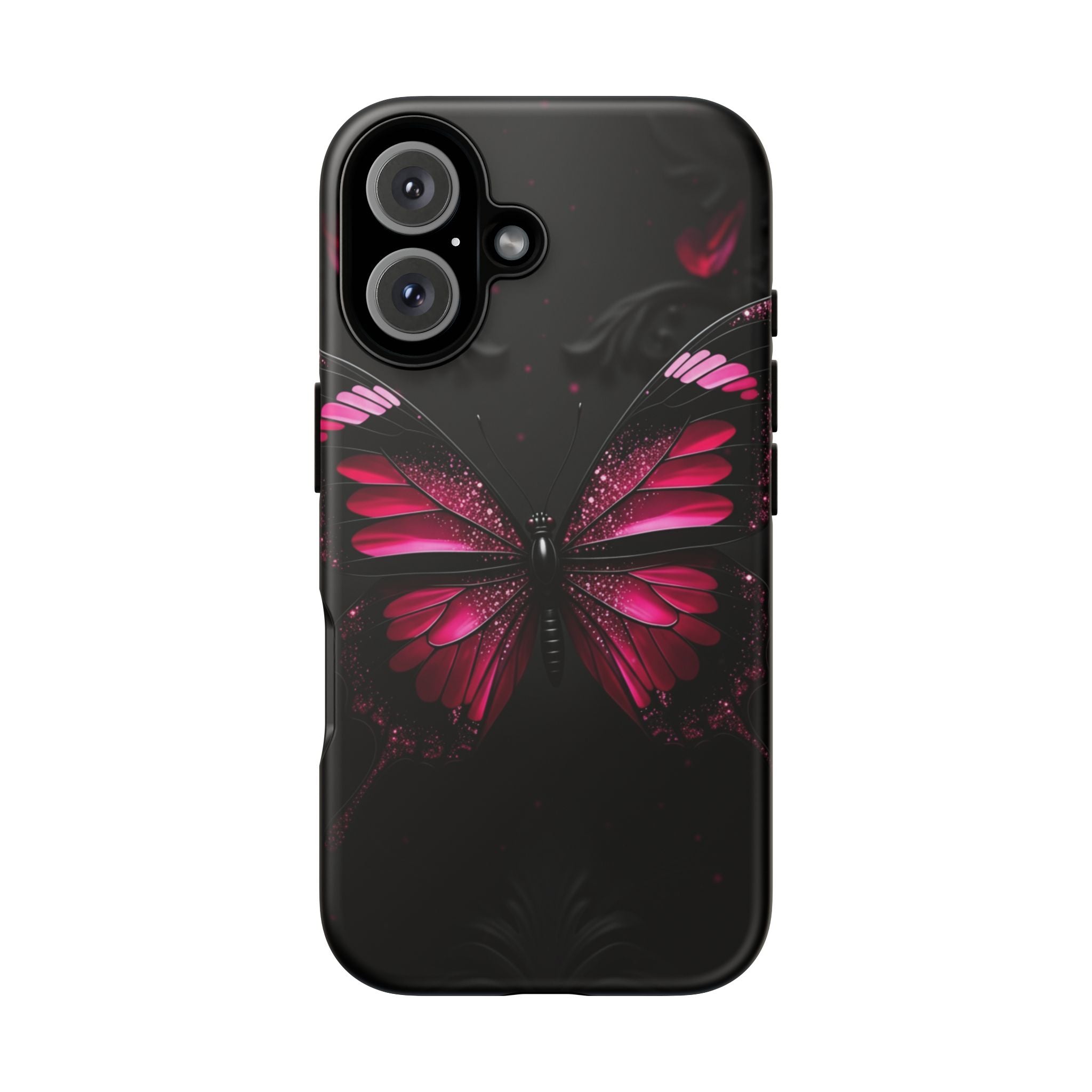 Pink Butterfly Tough Phone Case - Shockproof Protective iPhone Cover