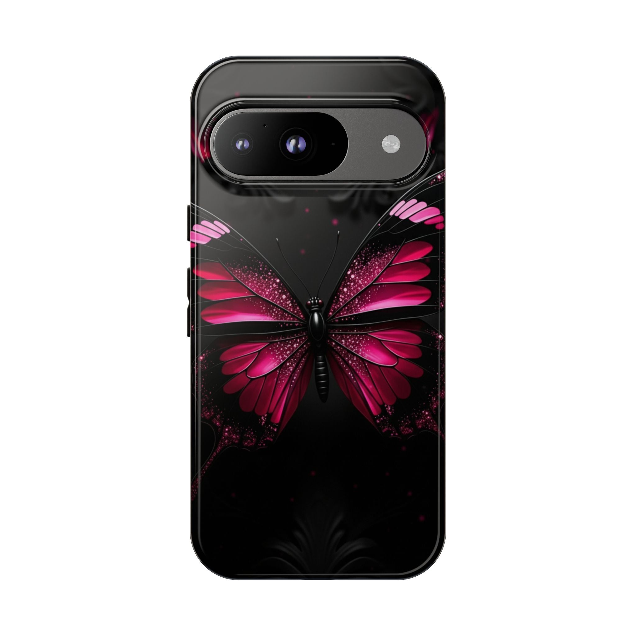 Pink Butterfly Tough Phone Case - Shockproof Protective iPhone Cover