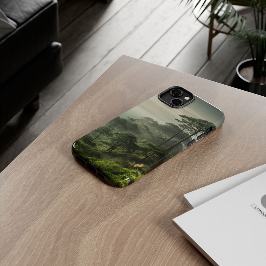 Phone Case, Tough Case for iPhone, Forest Print Phone Cover, Nature Lover Gift, Protective Phone Case, Outdoor Adventure Accessory