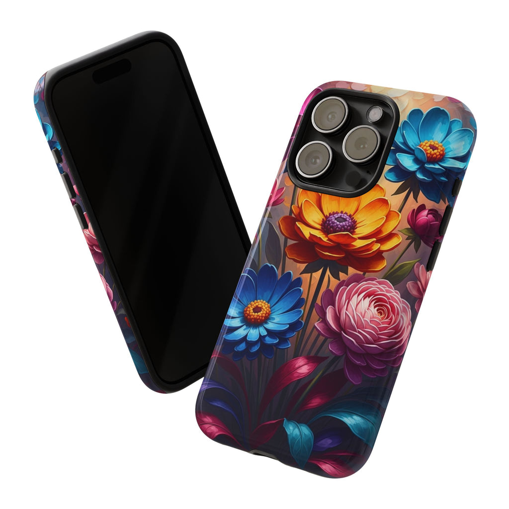 Floral Sunset Tough Phone Case — Vibrant Bloom Protective Cover