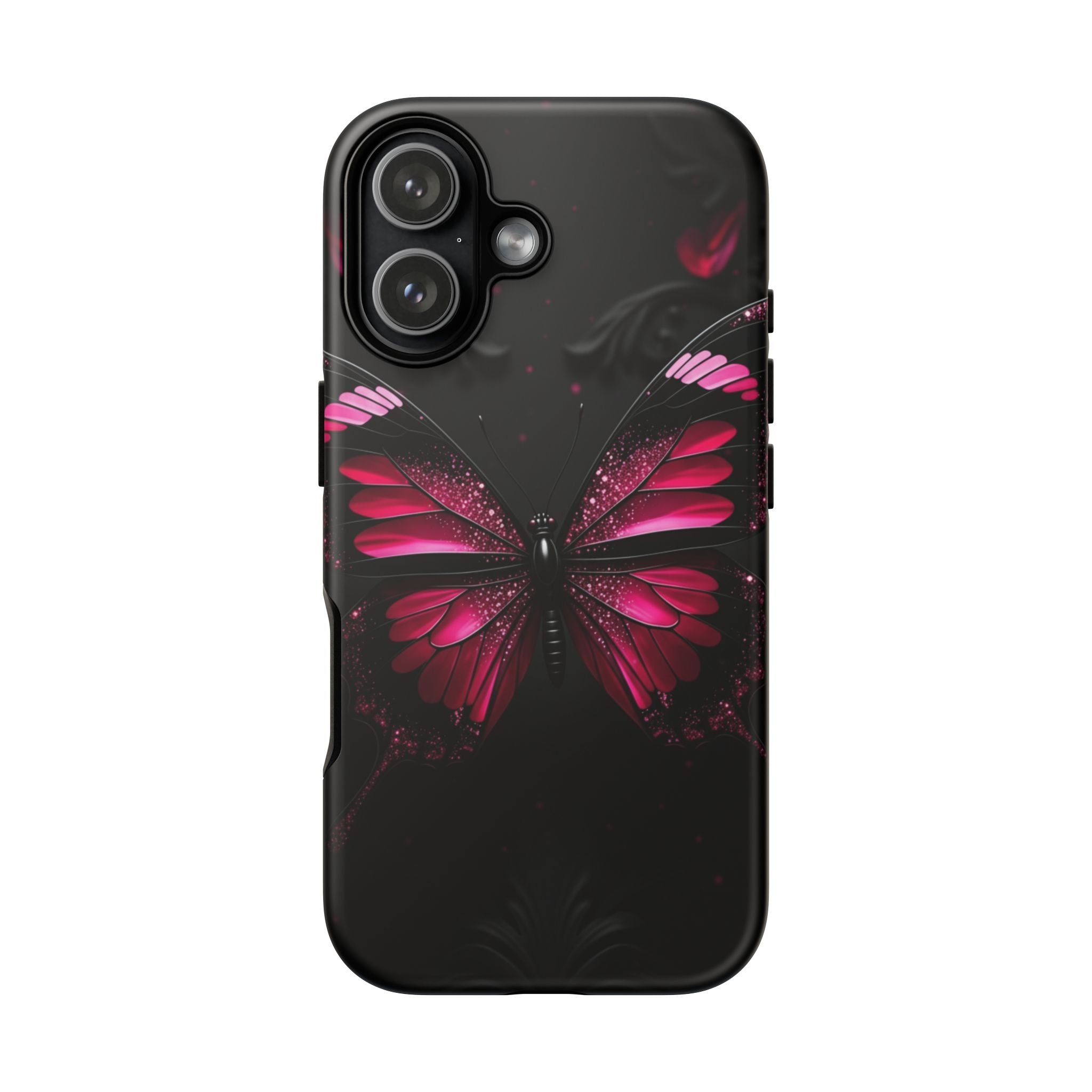Pink Butterfly Tough Phone Case - Shockproof Protective iPhone Cover