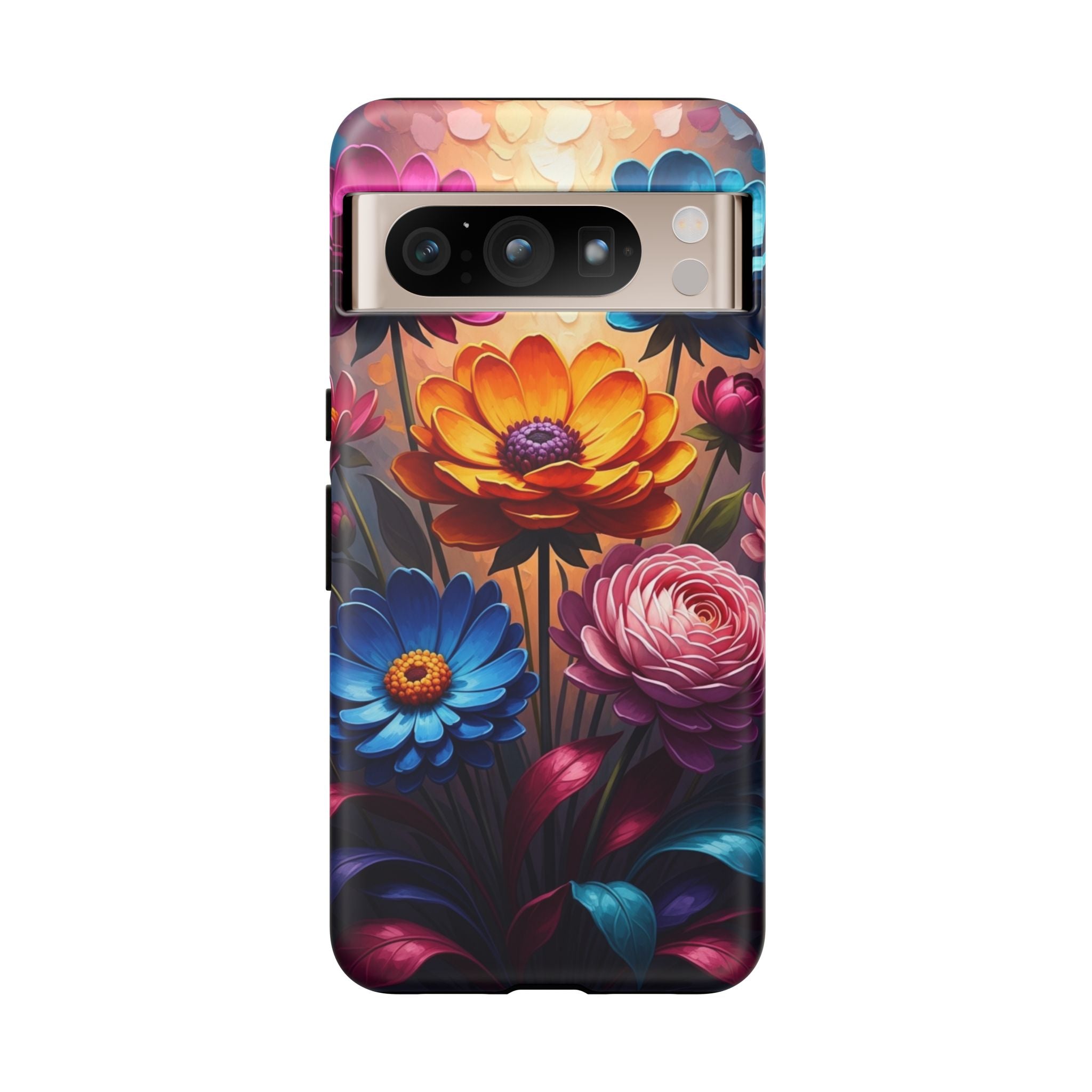 Floral Sunset Tough Phone Case — Vibrant Bloom Protective Cover