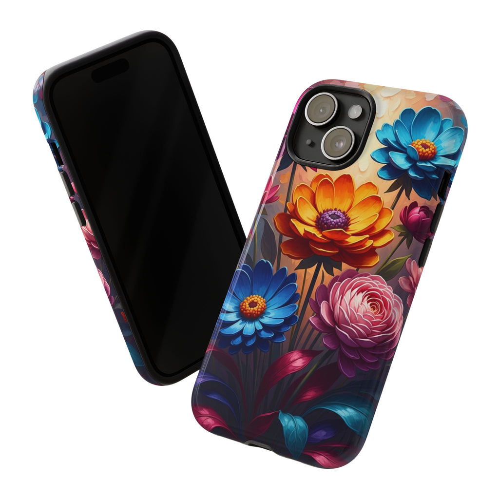 Floral Sunset Tough Phone Case — Vibrant Bloom Protective Cover