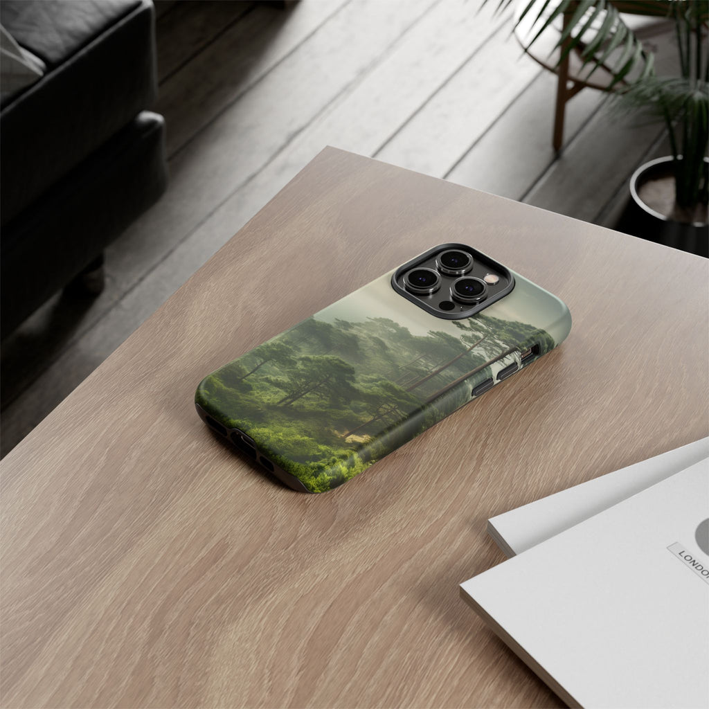 Phone Case, Tough Case for iPhone, Forest Print Phone Cover, Nature Lover Gift, Protective Phone Case, Outdoor Adventure Accessory