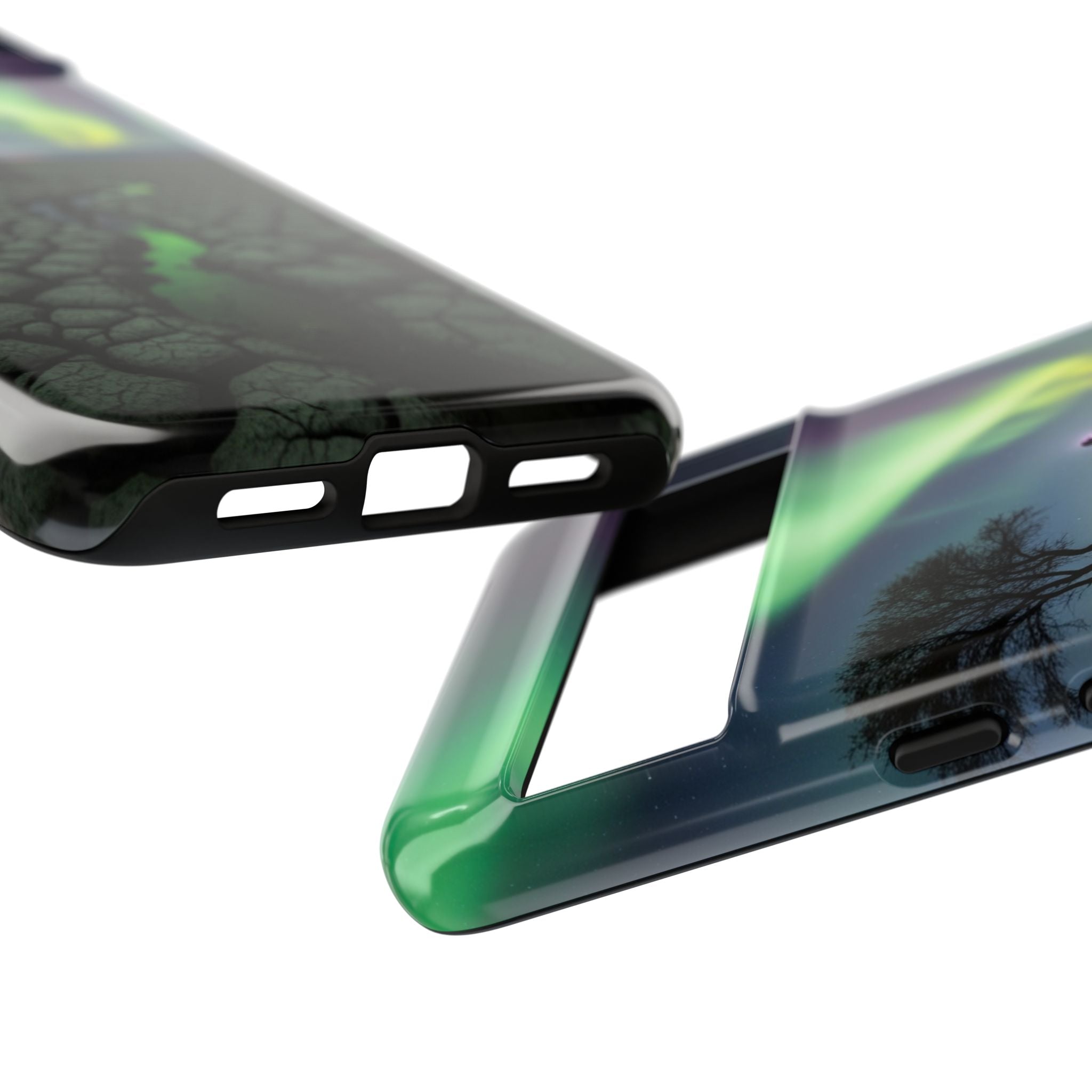 Aurora Night Sky Tough Phone Case — Northern Lights Landscape Protective Cover