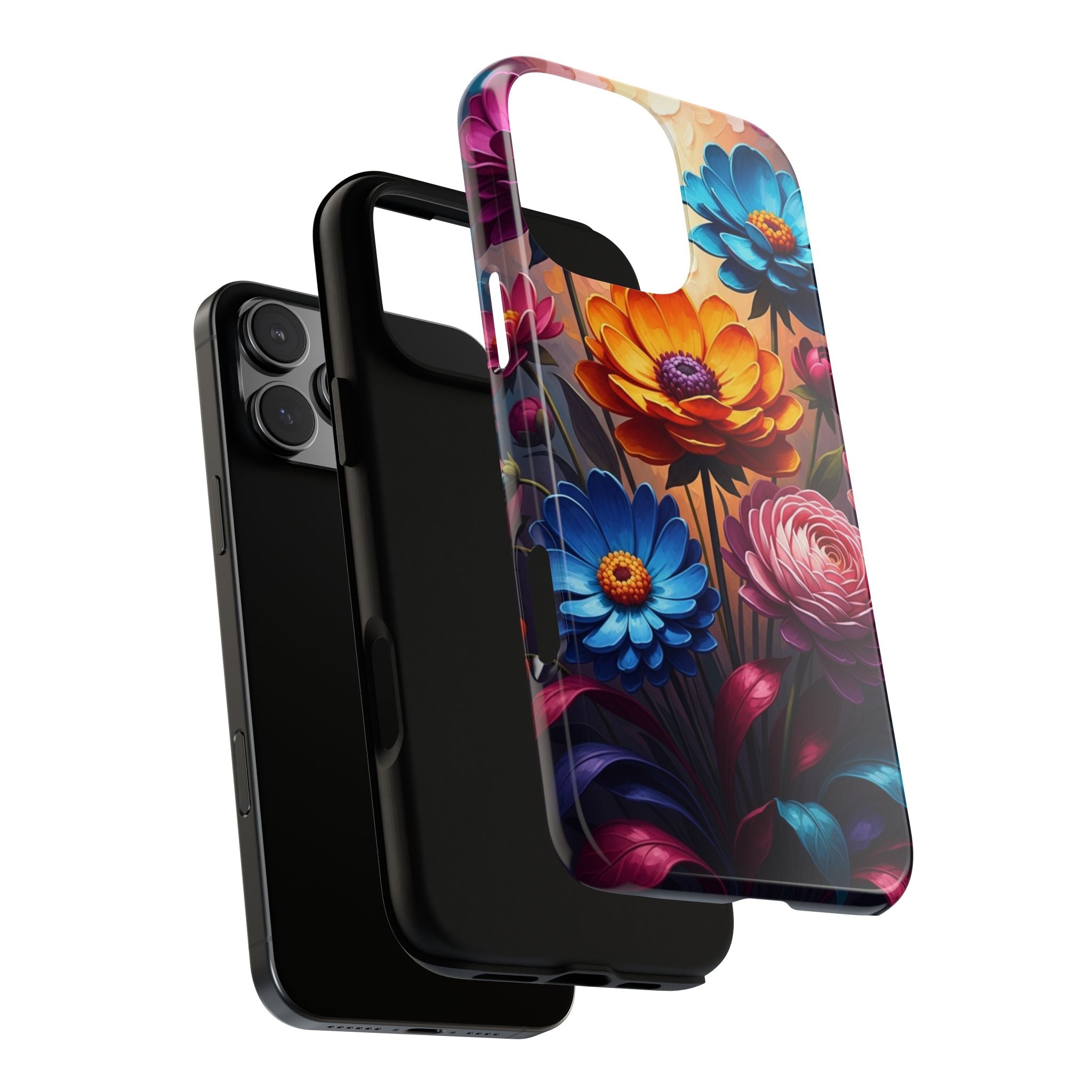 Floral Sunset Tough Phone Case — Vibrant Bloom Protective Cover