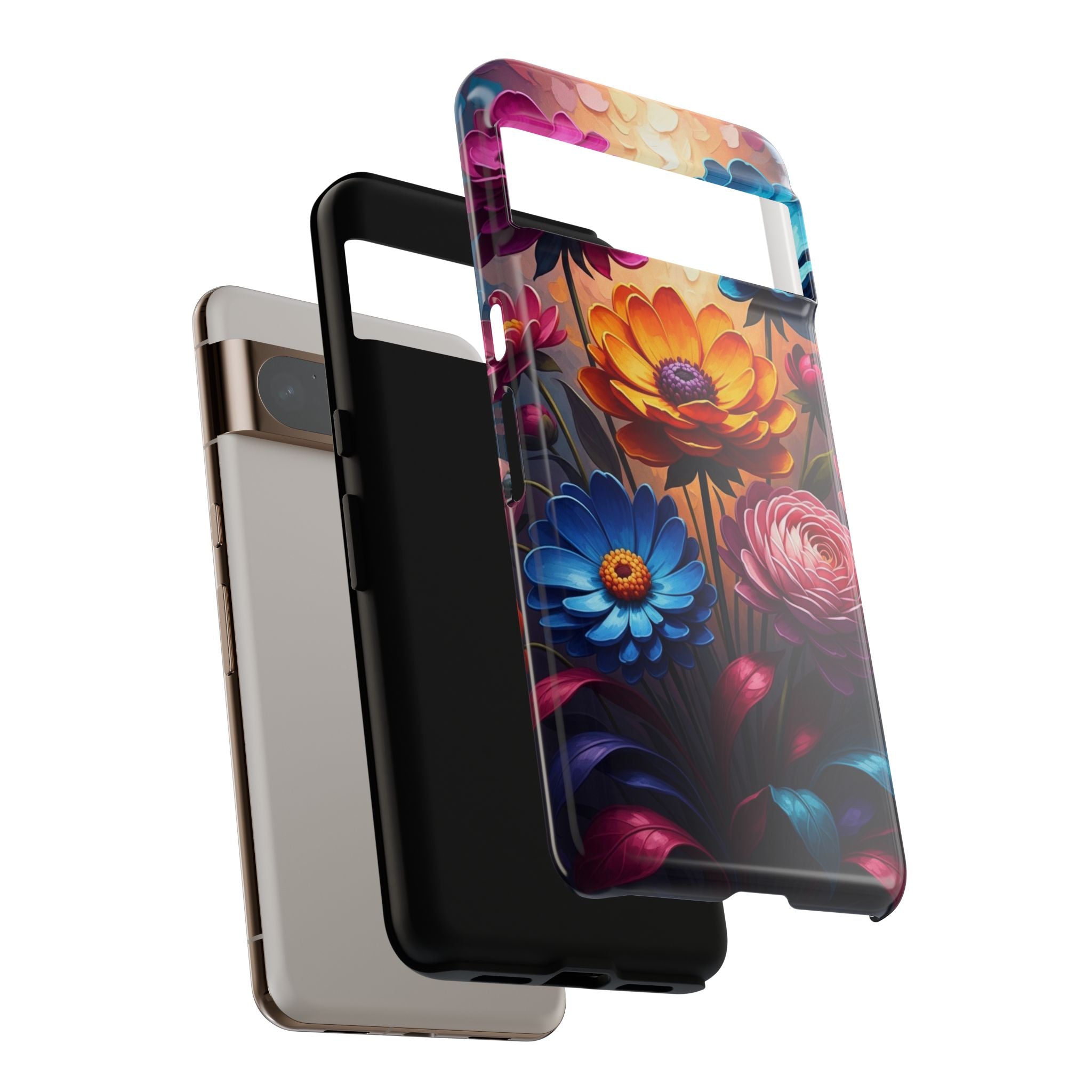 Floral Sunset Tough Phone Case — Vibrant Bloom Protective Cover