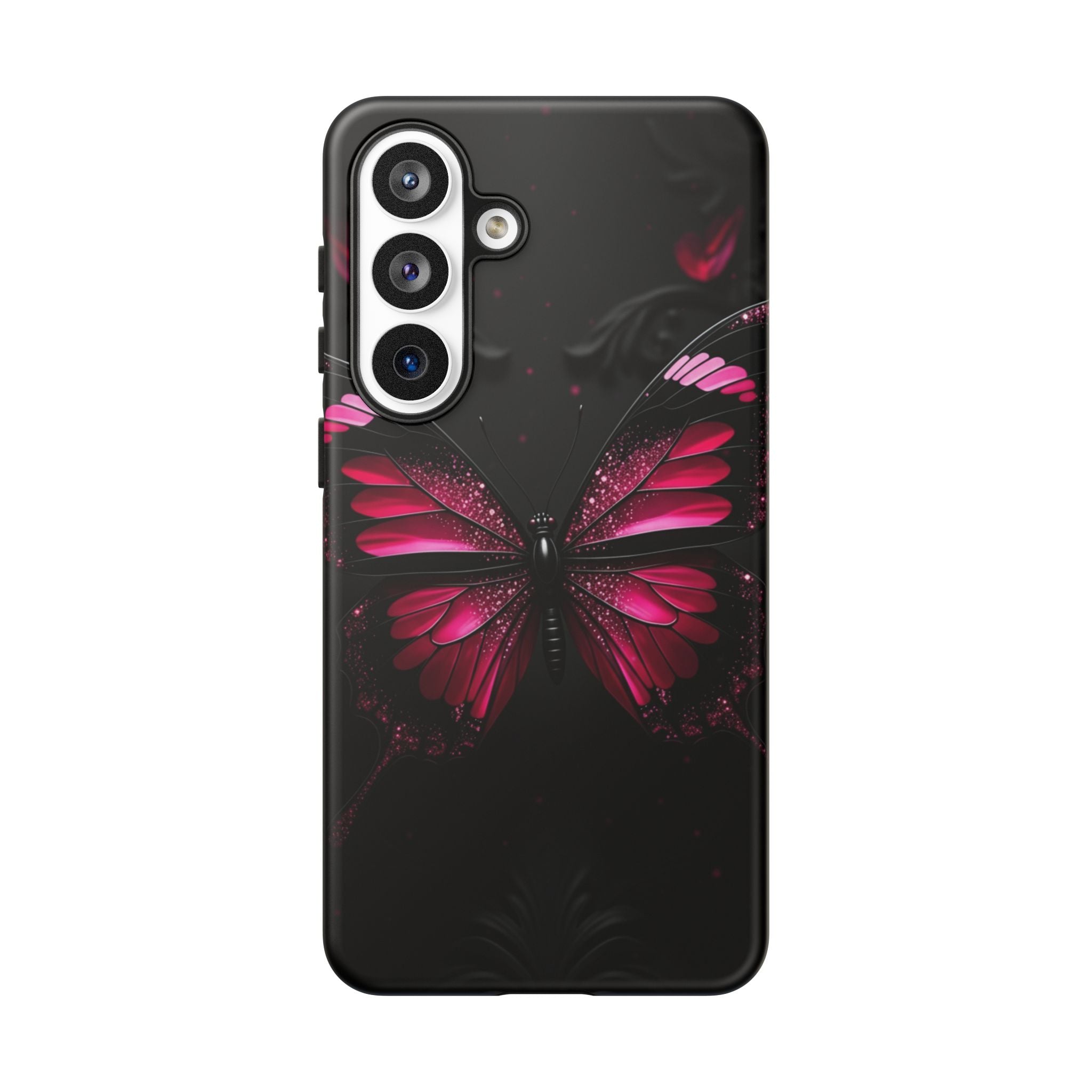 Pink Butterfly Tough Phone Case - Shockproof Protective iPhone Cover