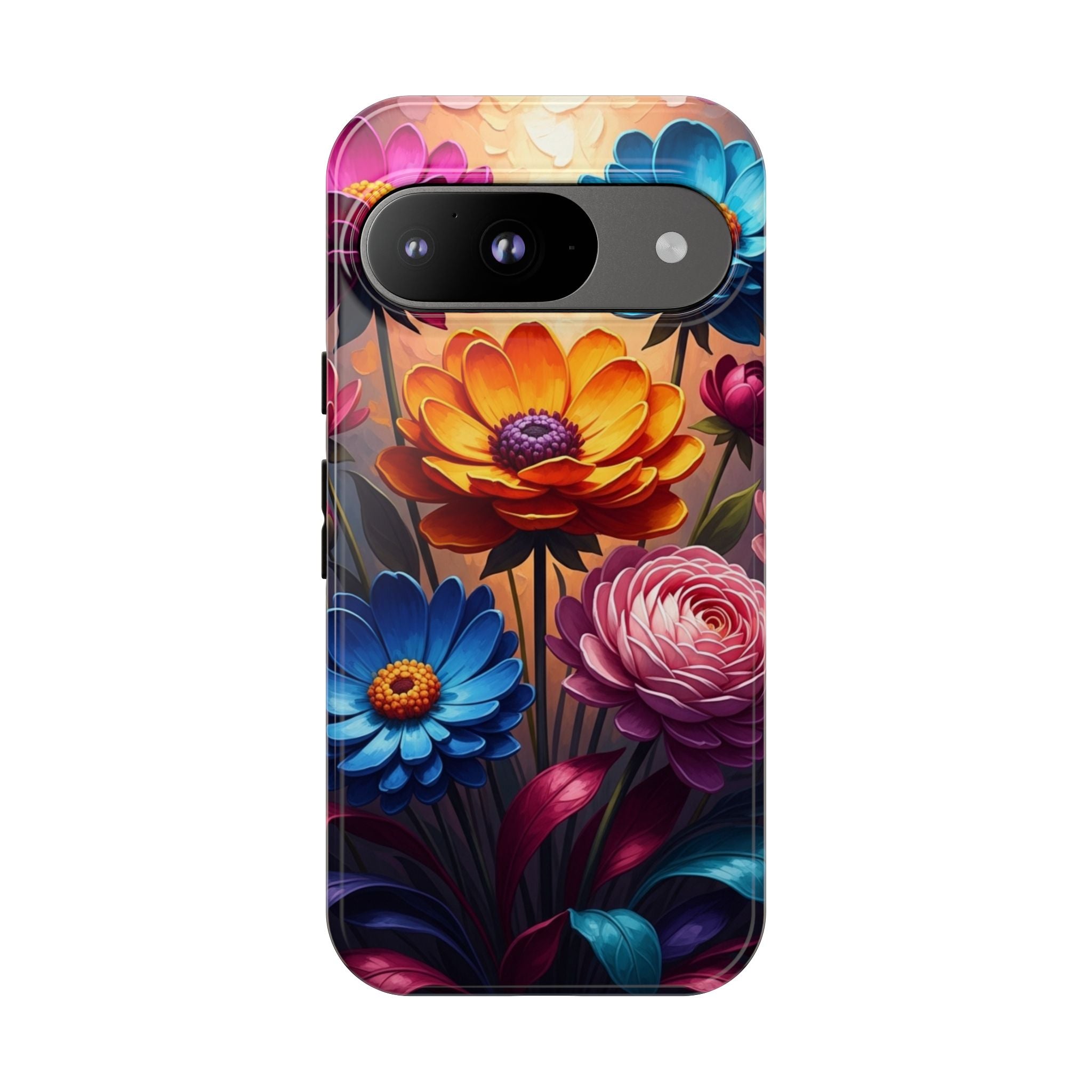 Floral Sunset Tough Phone Case — Vibrant Bloom Protective Cover