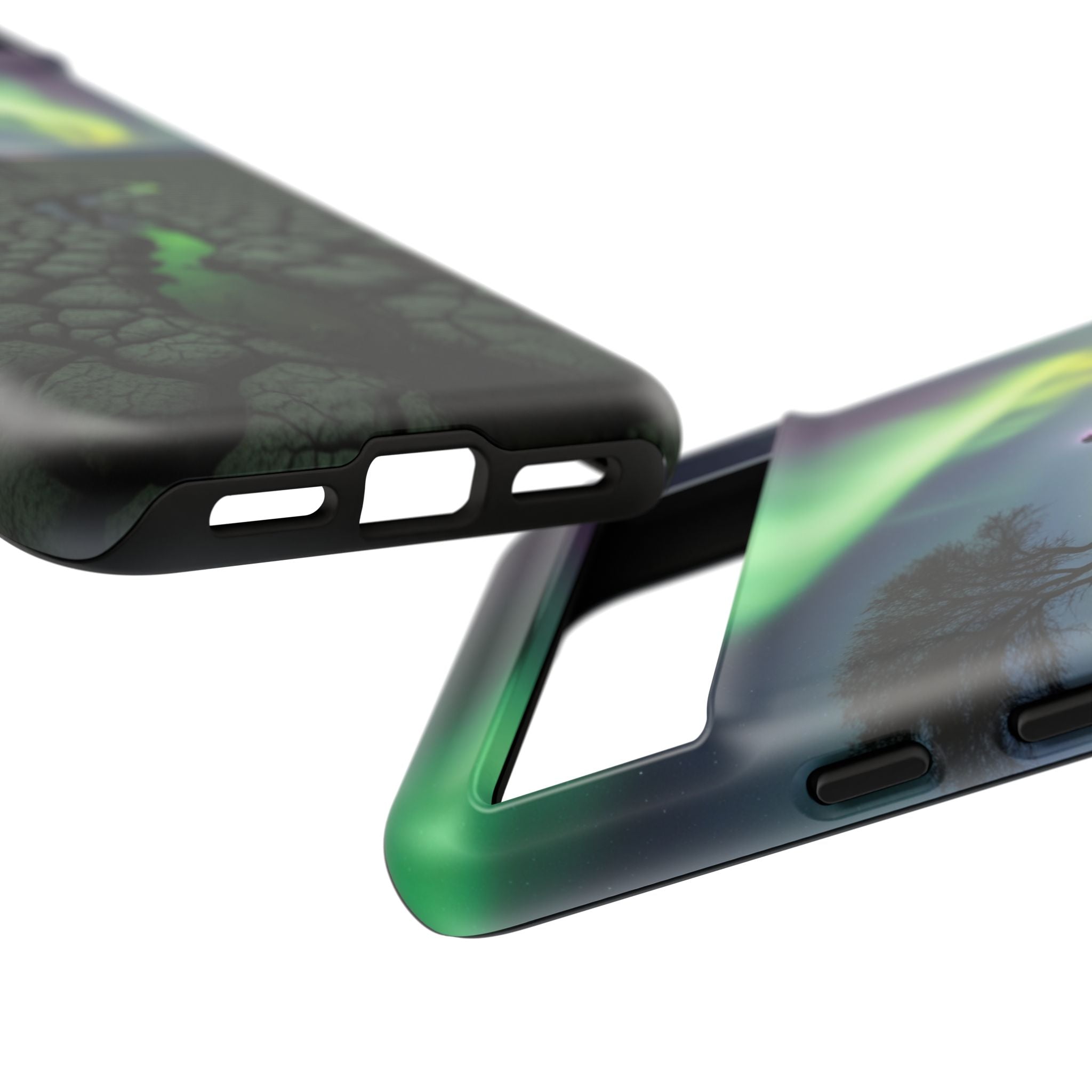 Aurora Night Sky Tough Phone Case — Northern Lights Landscape Protective Cover