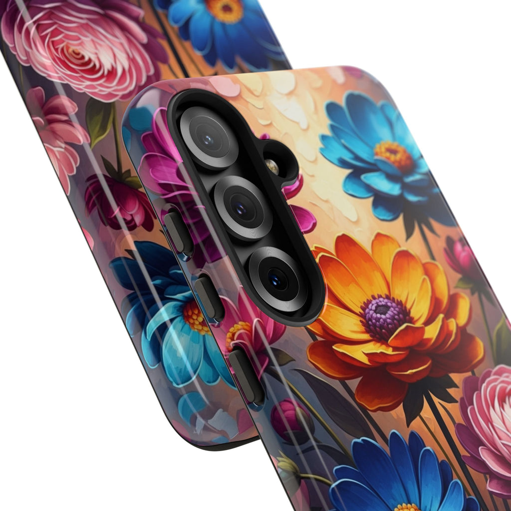 Floral Sunset Tough Phone Case — Vibrant Bloom Protective Cover