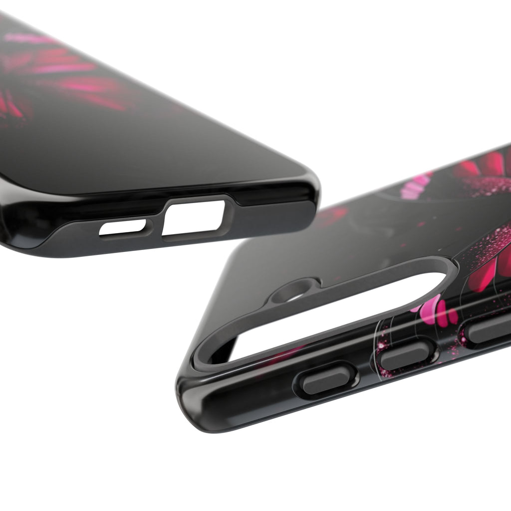 Pink Butterfly Tough Phone Case - Shockproof Protective iPhone Cover