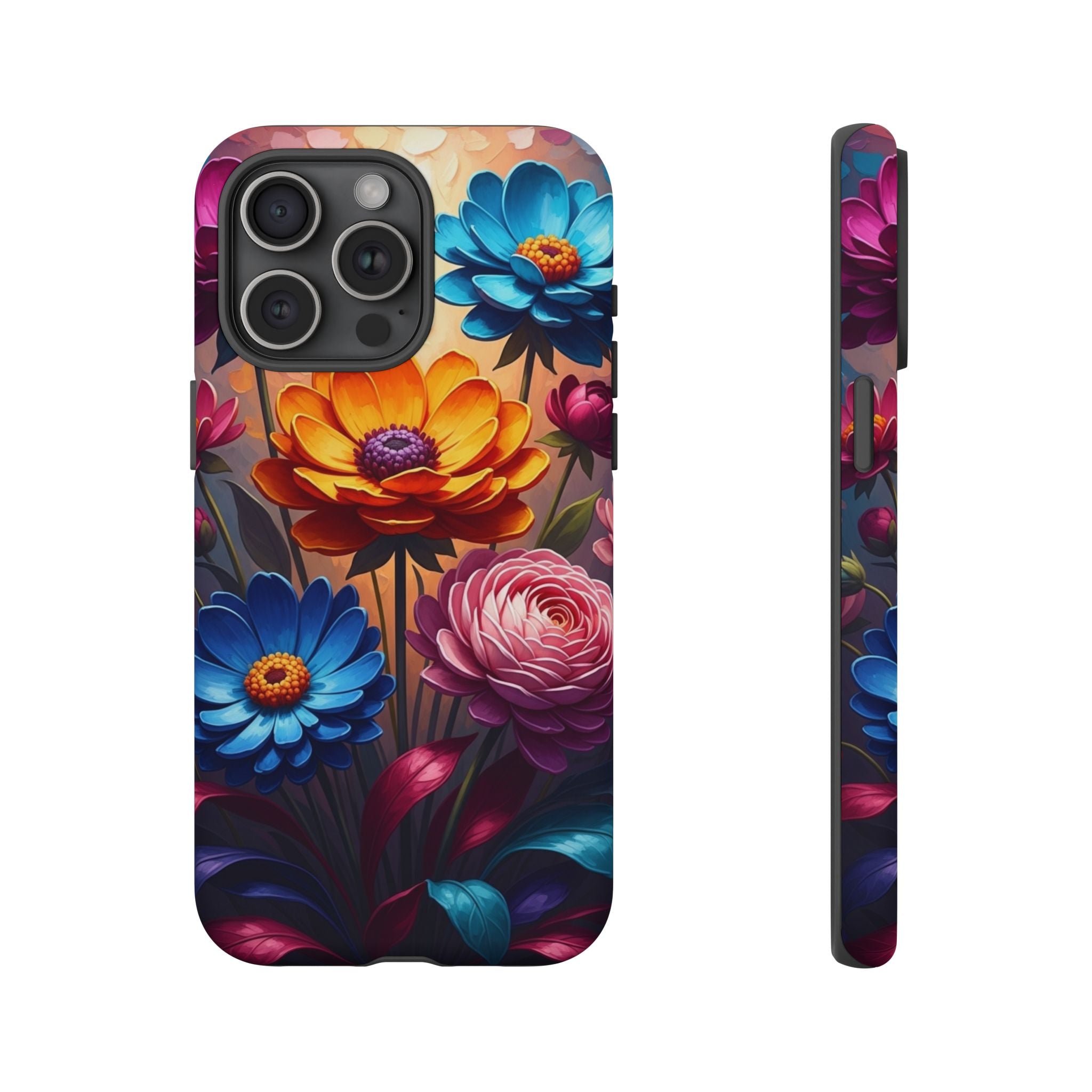 Floral Sunset Tough Phone Case — Vibrant Bloom Protective Cover