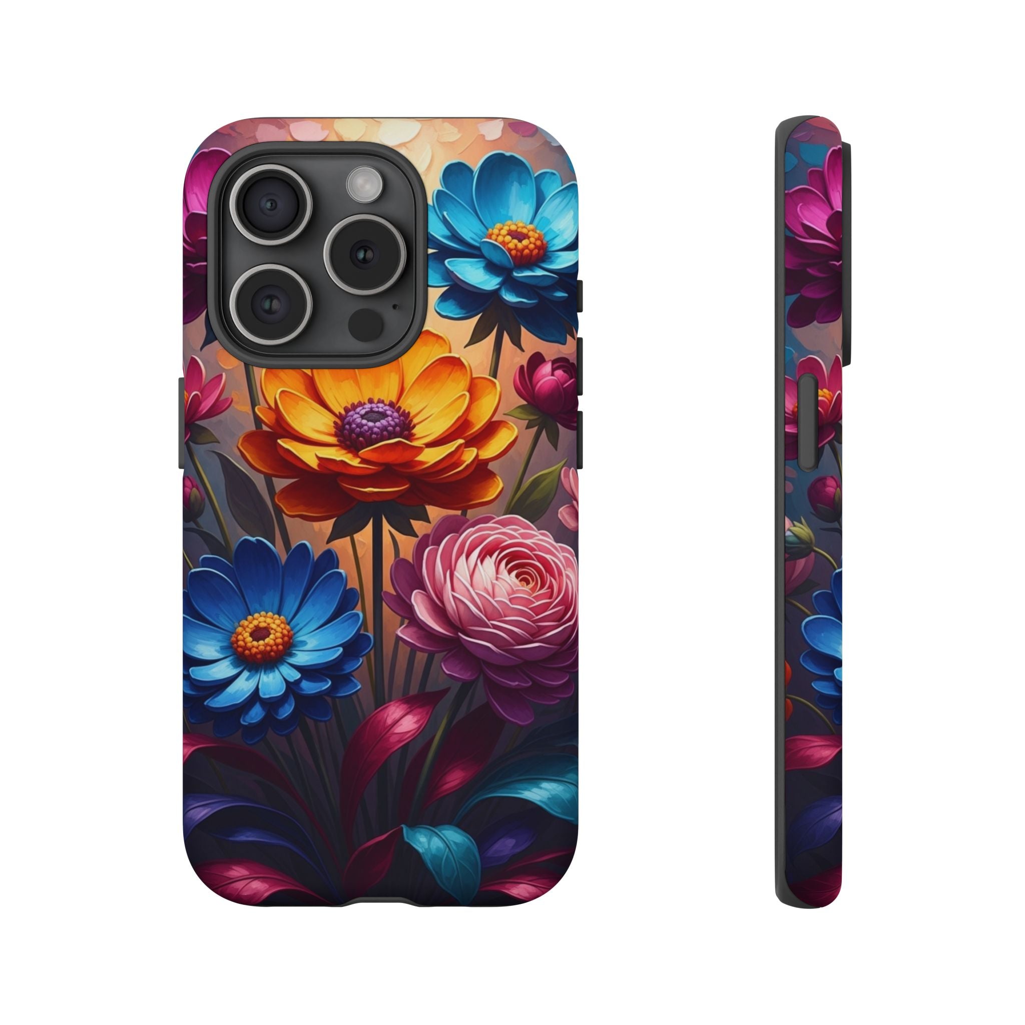 Floral Sunset Tough Phone Case — Vibrant Bloom Protective Cover