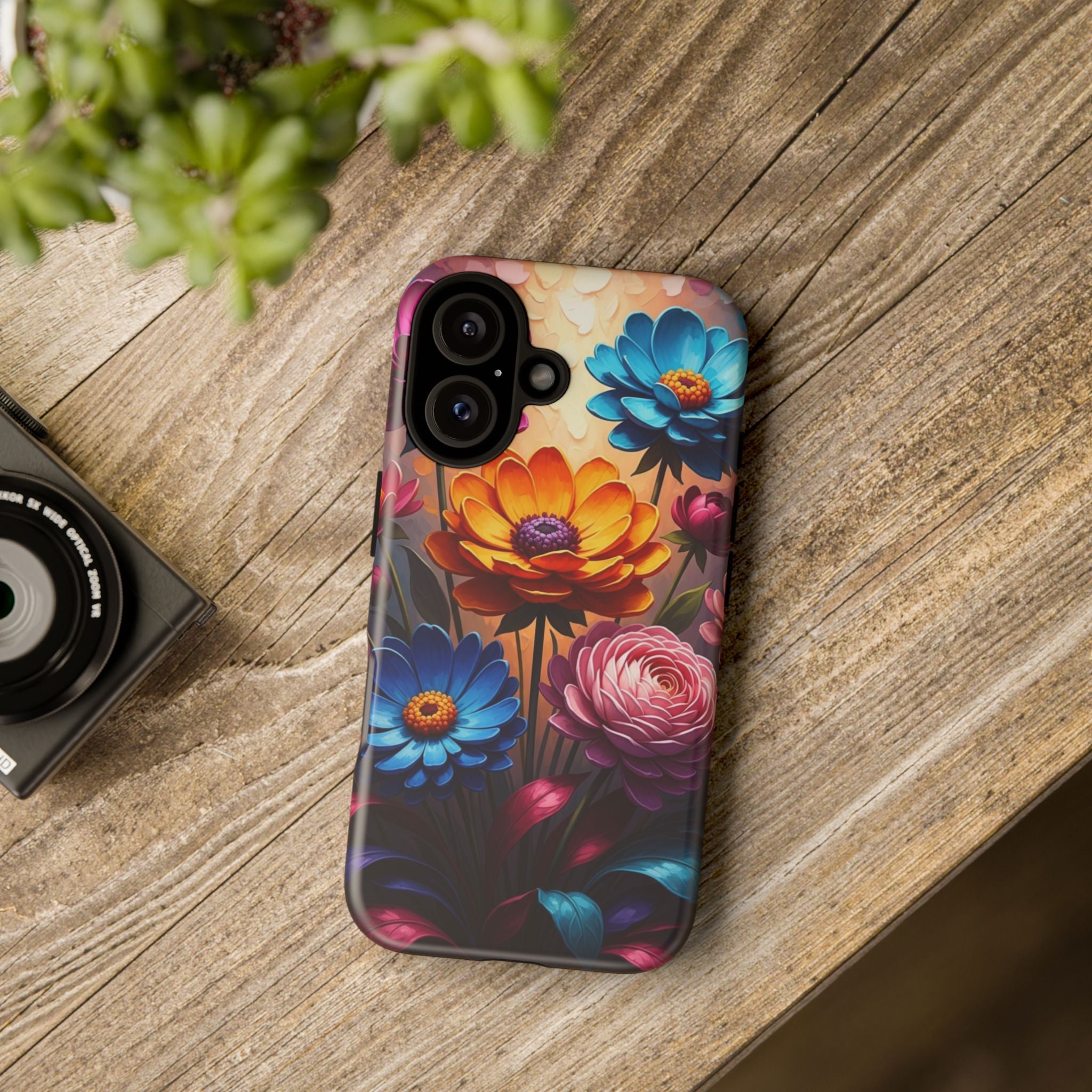 Floral Sunset Tough Phone Case — Vibrant Bloom Protective Cover