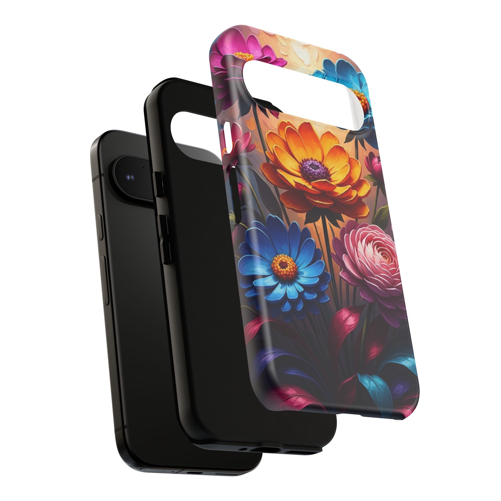 Floral Sunset Tough Phone Case — Vibrant Bloom Protective Cover