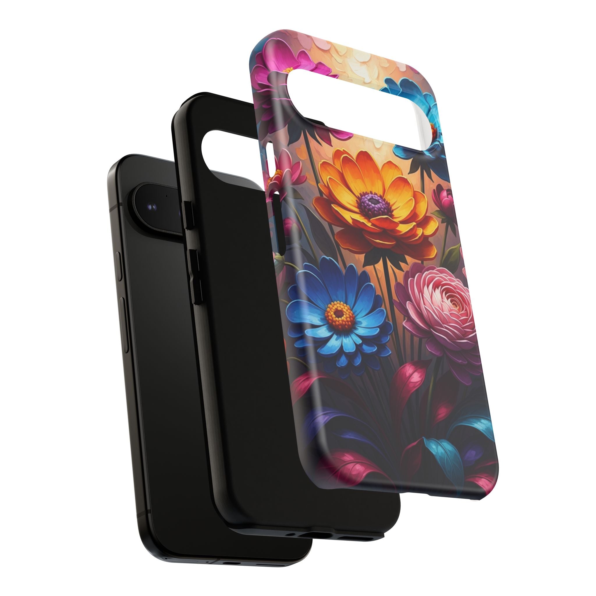 Floral Sunset Tough Phone Case — Vibrant Bloom Protective Cover