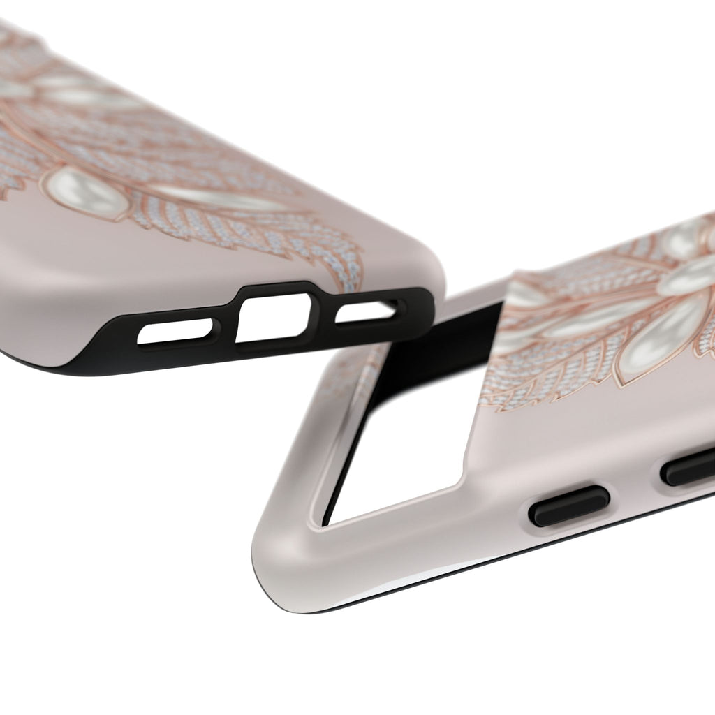 Rose Gold Pearl Leaf Tough Phone Case for Google Phone