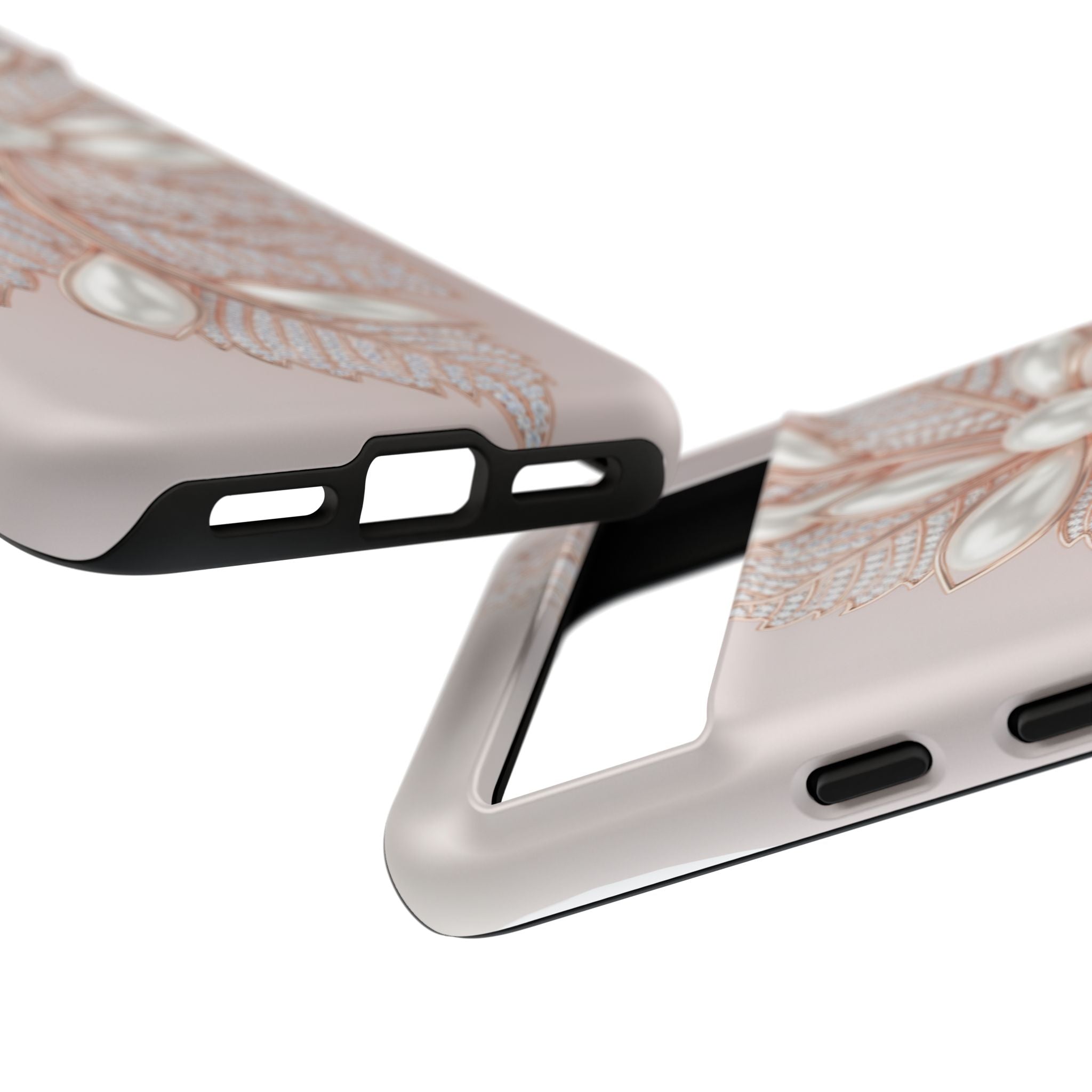 Rose Gold Pearl Leaf Tough Phone Case for Google Phone