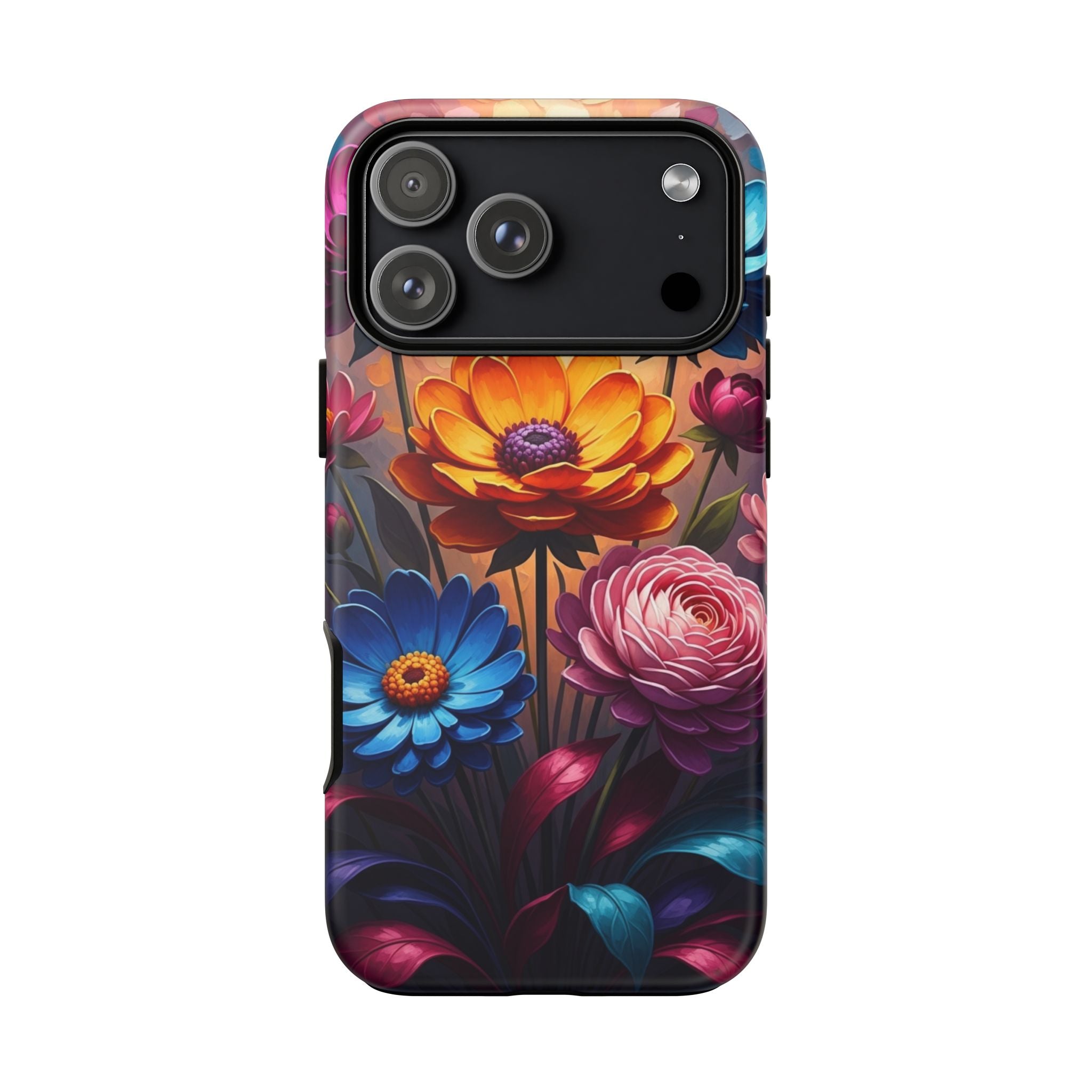 Floral Sunset Tough Phone Case — Vibrant Bloom Protective Cover