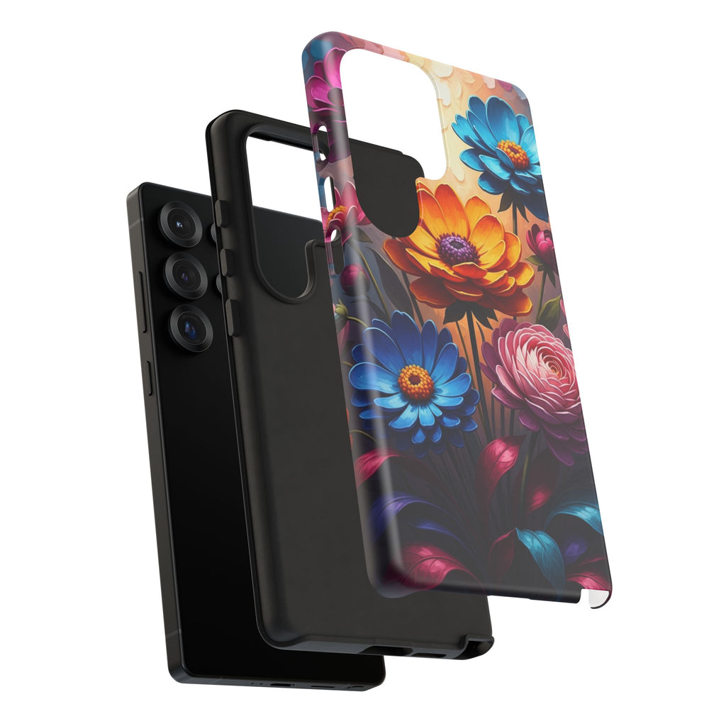 Floral Sunset Tough Phone Case — Vibrant Bloom Protective Cover
