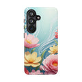 Floral Lotus Tough Phone Case — Watercolor Garden Protective Cover