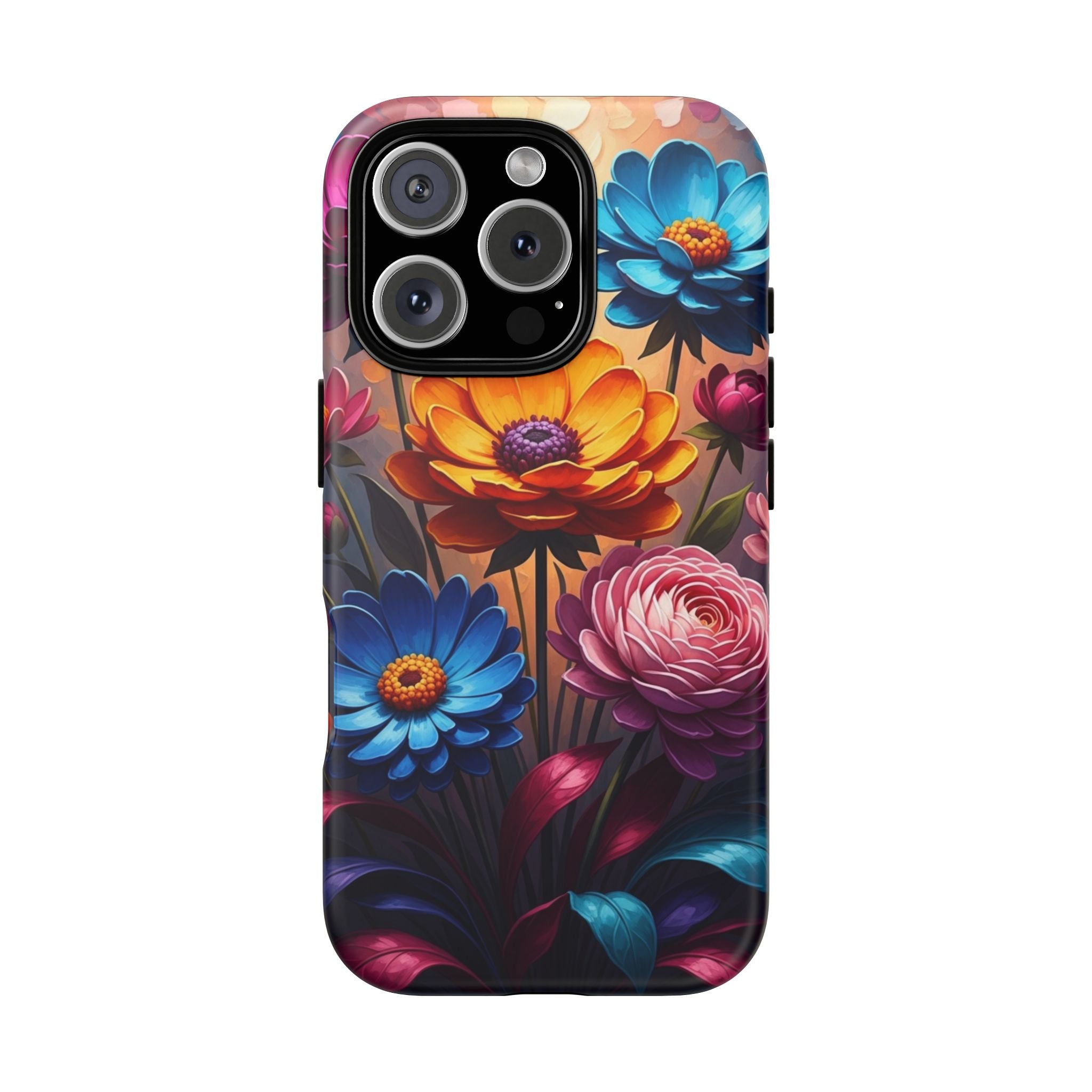 Floral Sunset Tough Phone Case — Vibrant Bloom Protective Cover