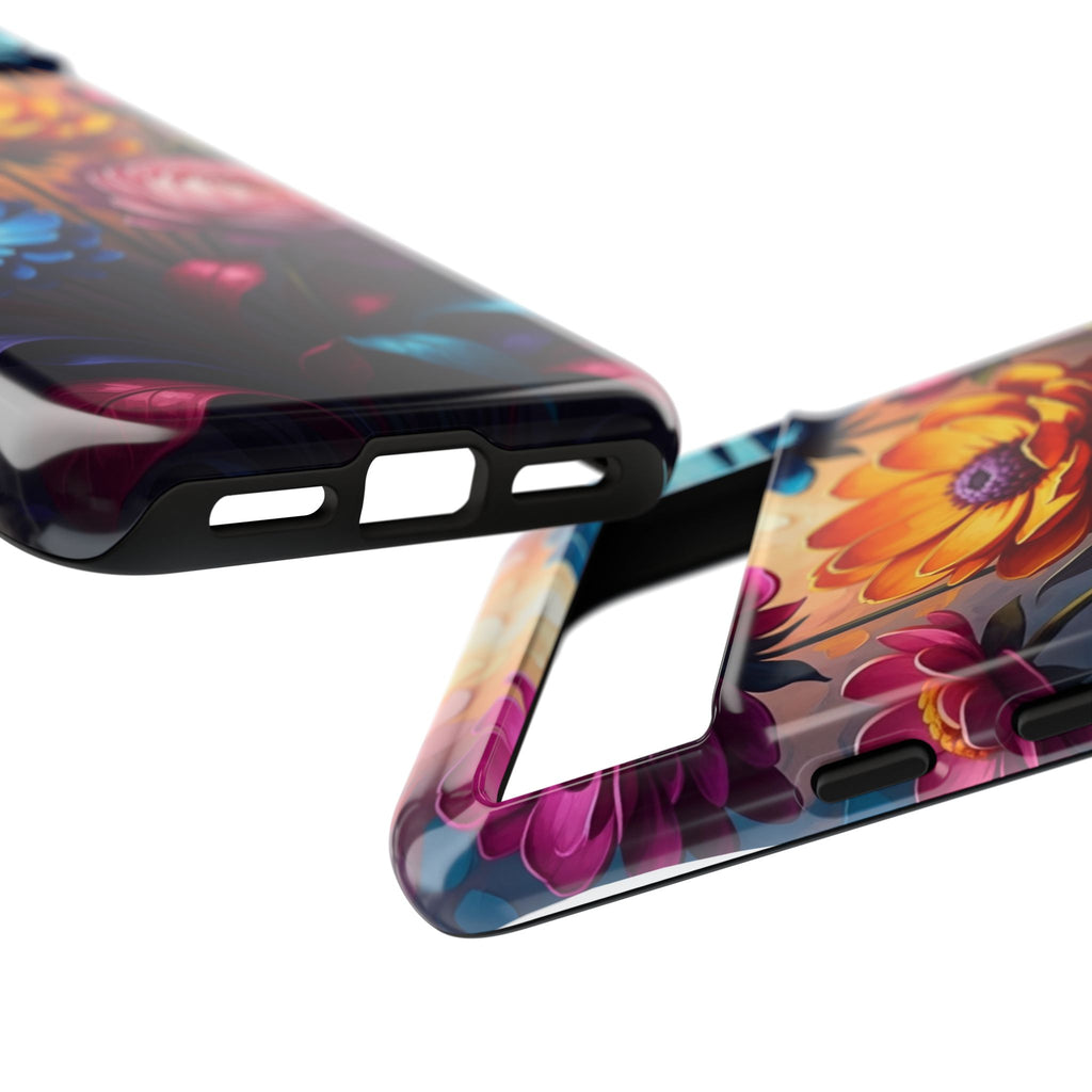 Floral Sunset Tough Phone Case — Vibrant Bloom Protective Cover