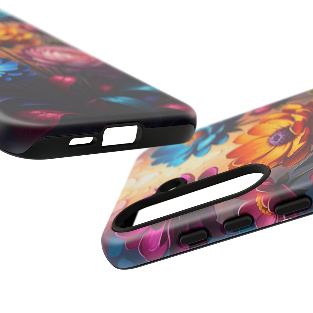 Floral Sunset Tough Phone Case — Vibrant Bloom Protective Cover