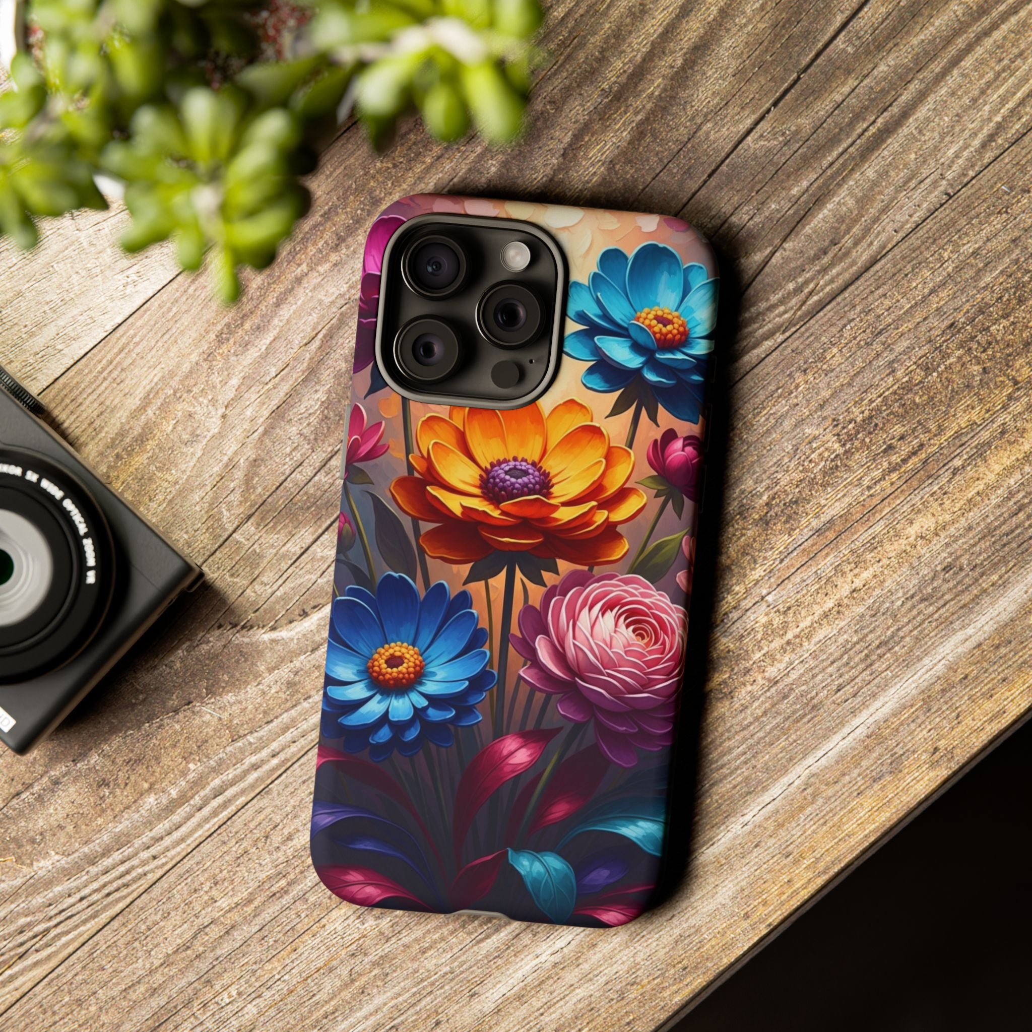Floral Sunset Tough Phone Case — Vibrant Bloom Protective Cover