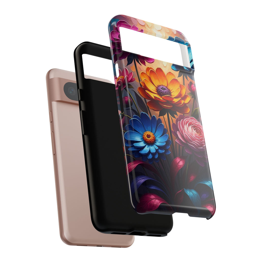 Floral Sunset Tough Phone Case — Vibrant Bloom Protective Cover