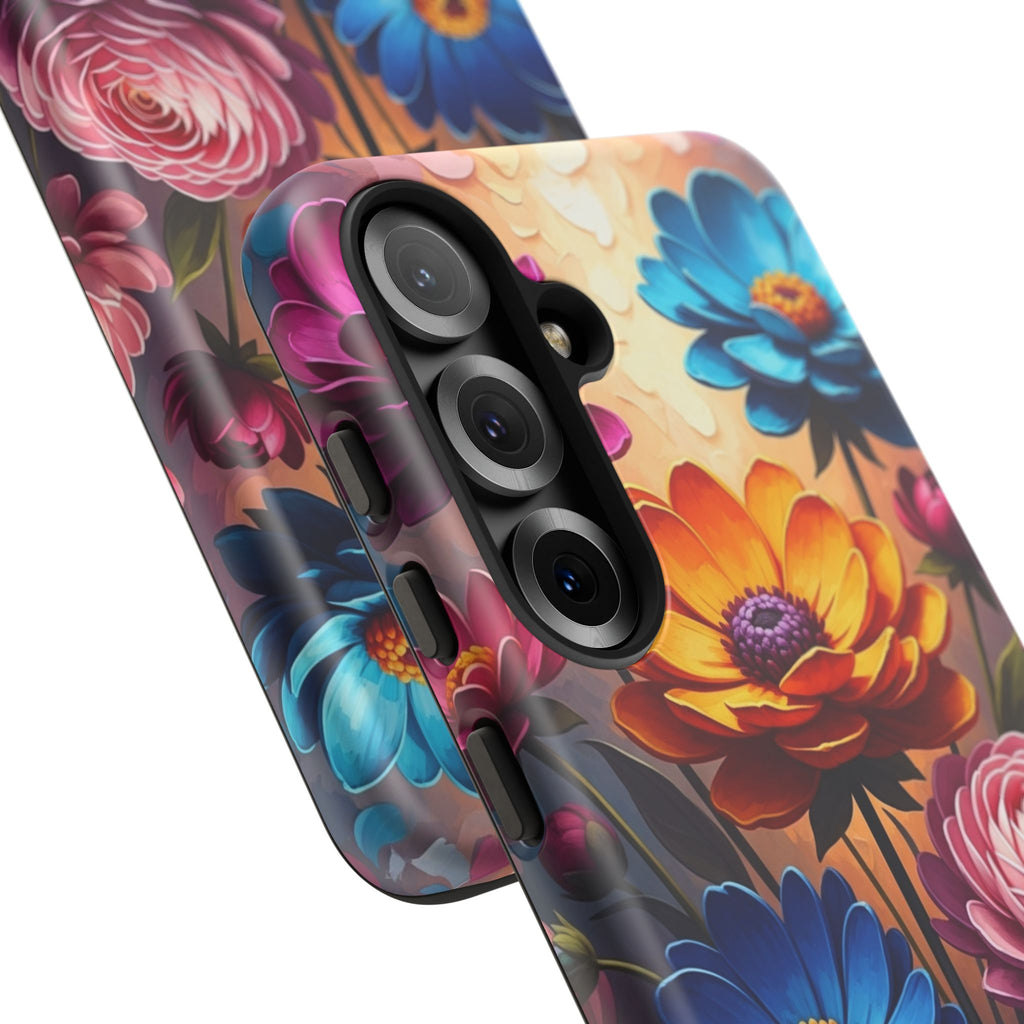 Floral Sunset Tough Phone Case — Vibrant Bloom Protective Cover