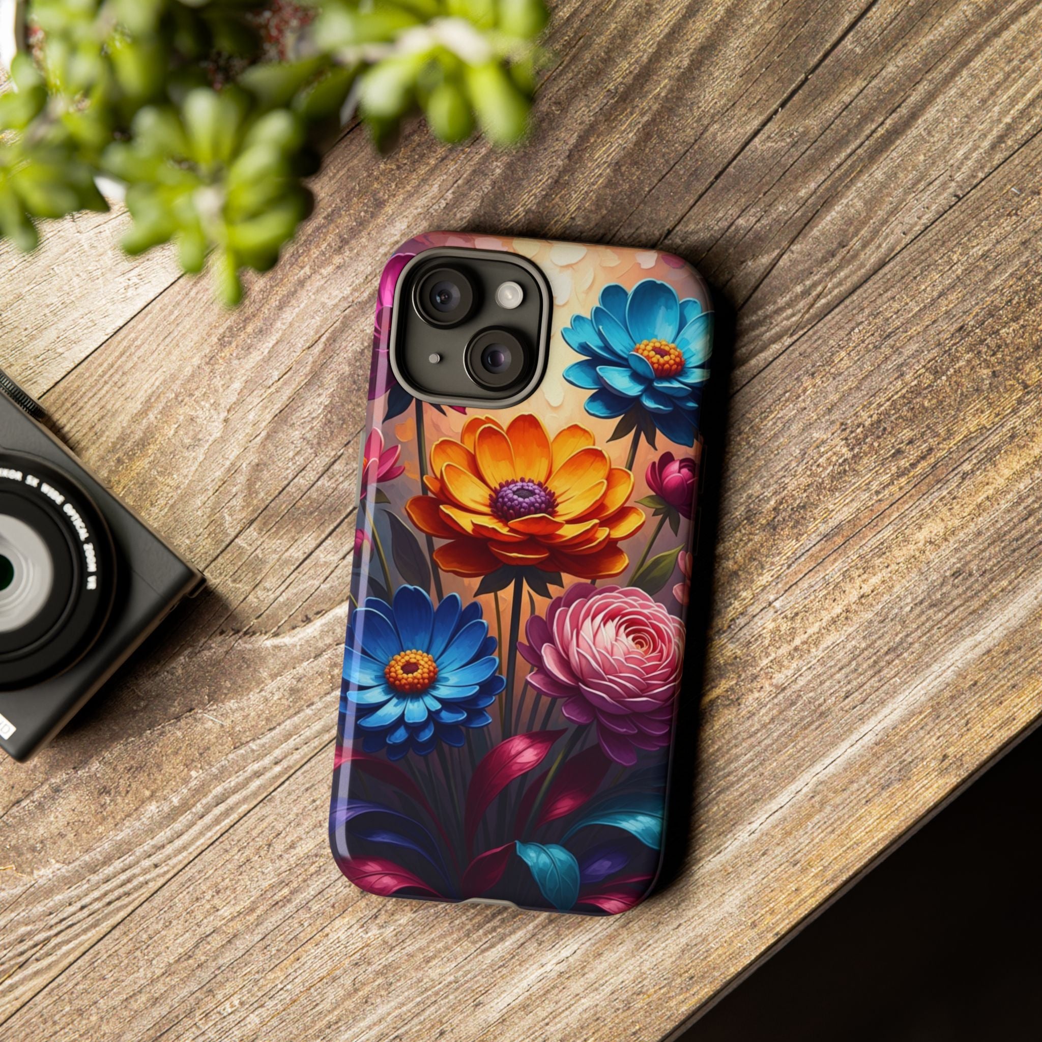 Floral Sunset Tough Phone Case — Vibrant Bloom Protective Cover
