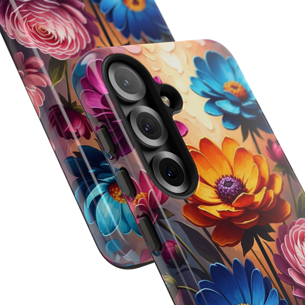 Floral Sunset Tough Phone Case — Vibrant Bloom Protective Cover